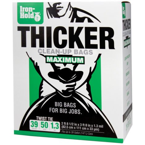 IRON HOLD 39 Gallon Heavy Duty Trash Bags - 50 Count, Extra Thick & Durable Garbage Bags for Kitchen, Office, and Outdoor Use