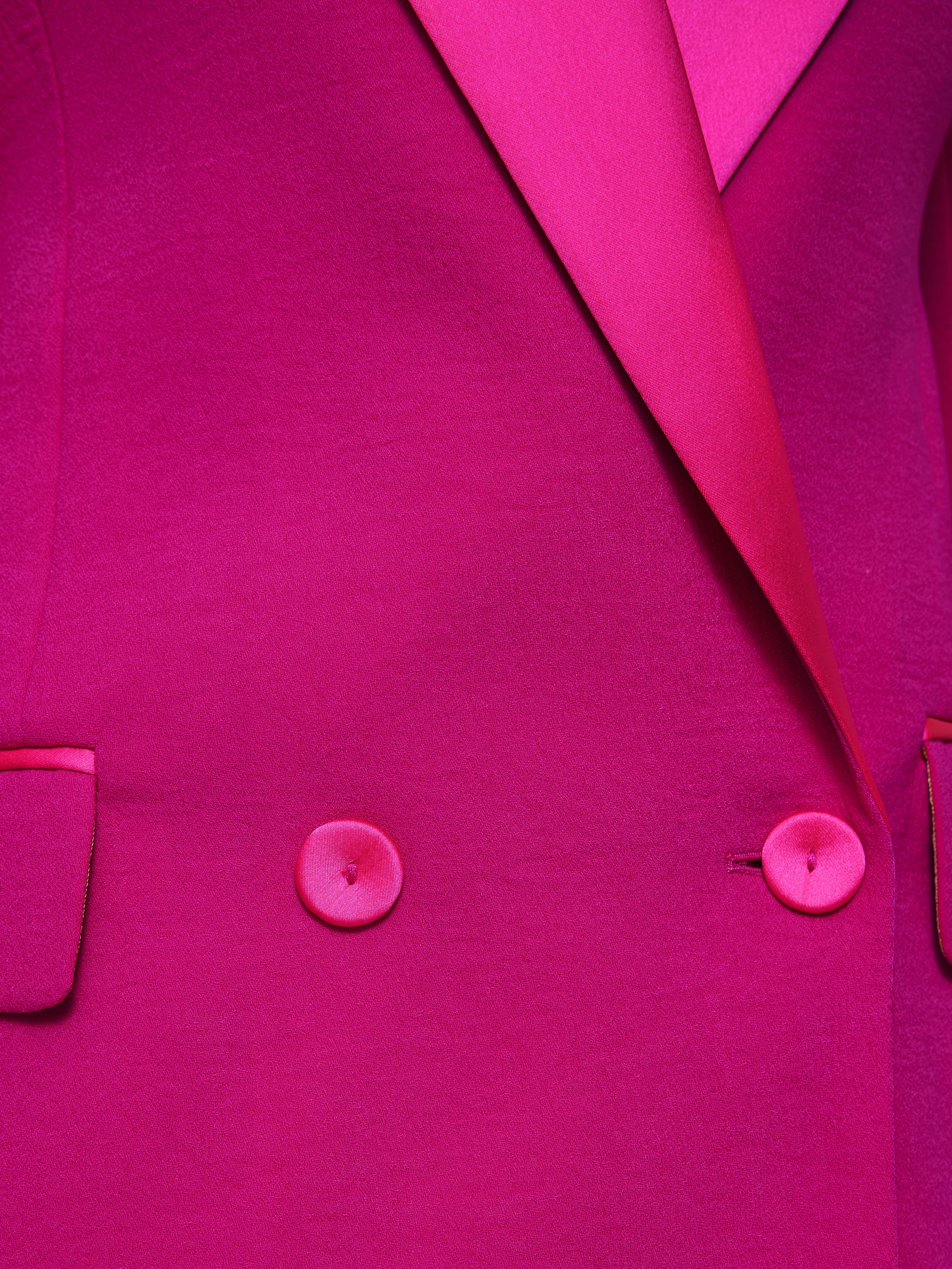 Elegant Pink Belted Tuxedo Jacket for Women - Formal Evening Wear & Special Occasions