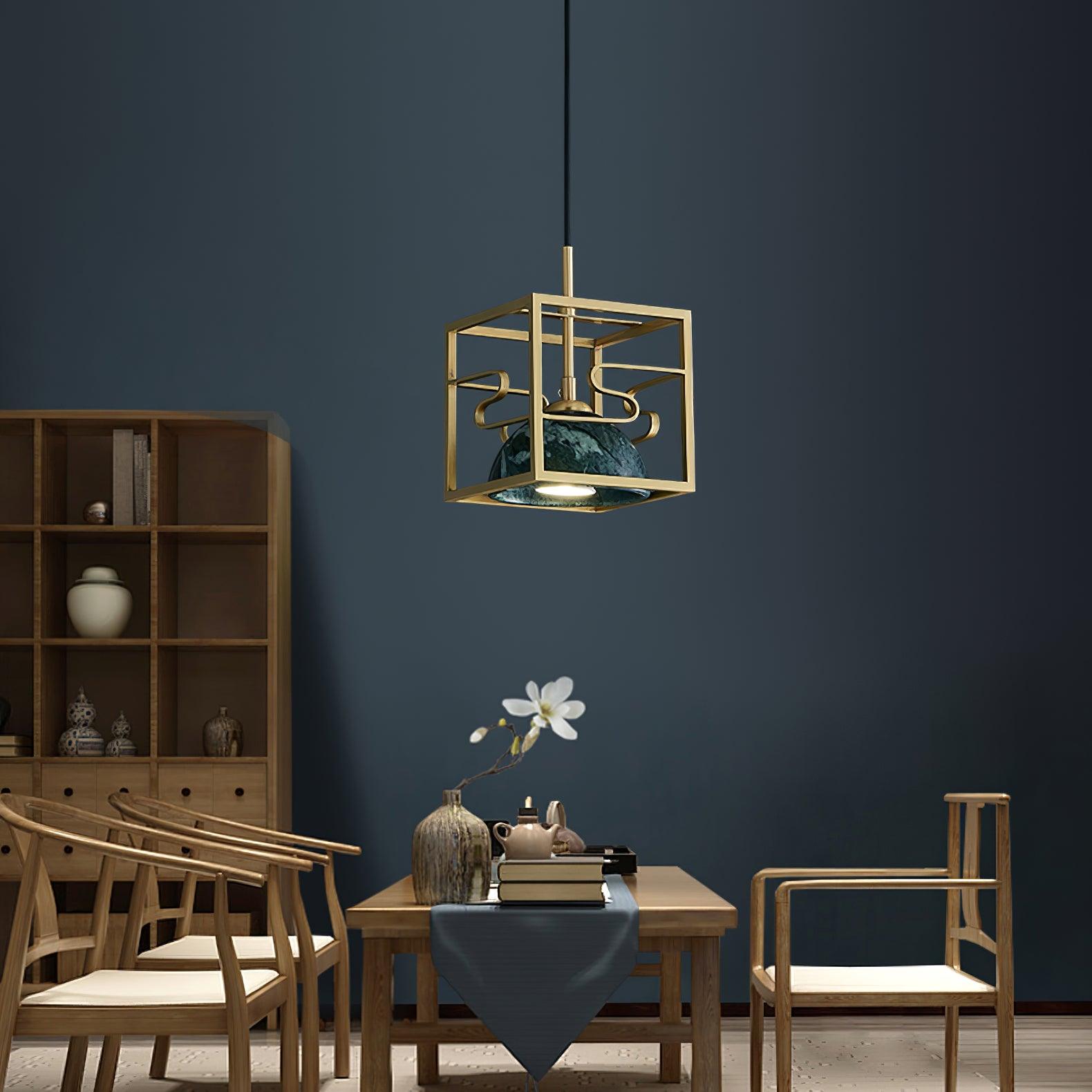 Modern Square Pendant Lamp - Sleek LED Hanging Light Fixture for Kitchen Island, Dining Room & Bedroom Decor