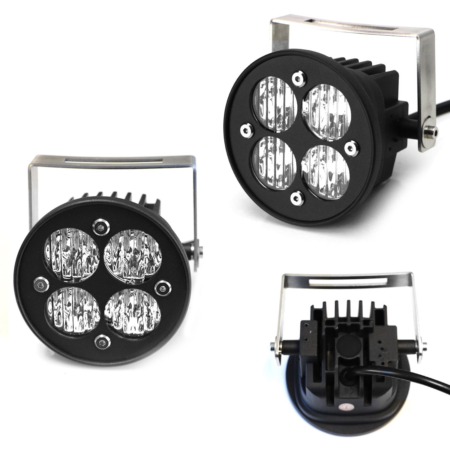 24W High Power LED Wide Angle SAE Flood Beam Fog Light Kit with Brackets - Clear Lens for Off-Road, Trucks & SUVs - Durable Weatherproof Driving Lights for Fog, Rain & Nighttime Visibility