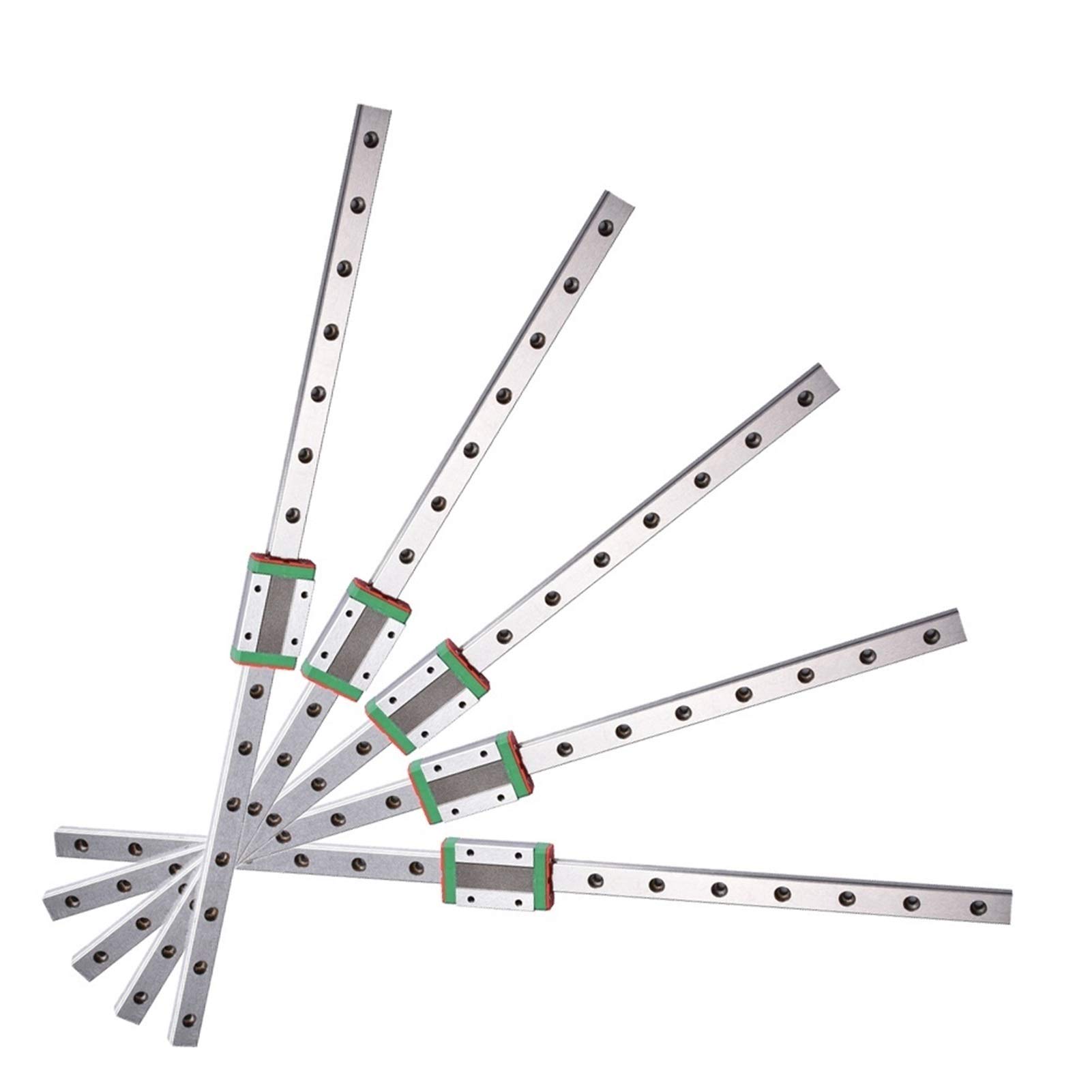 5PCS MGN12H Linear Guide Rails with 400MM Stainless Steel Carriage Slider - High Precision 3D Printer Parts for BLV MGN Cube Axis, CNC Machines & DIY Projects | Durable Metal Bearing Components for Smooth Motion Control