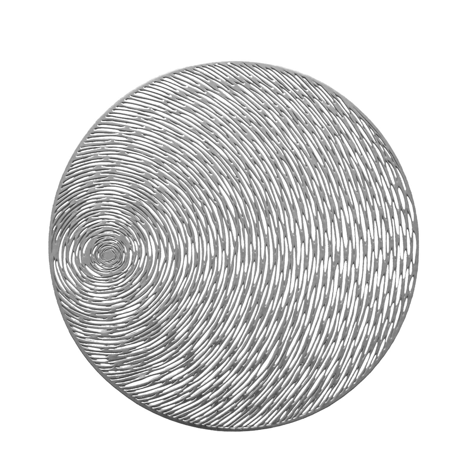 Kiosan Round Vinyl Placemats - Elegant Heat-Resistant Table Mats for Dining, Easy to Clean Dinner Party Decor - Perfect for Holiday Gatherings & Formal Dining Settings