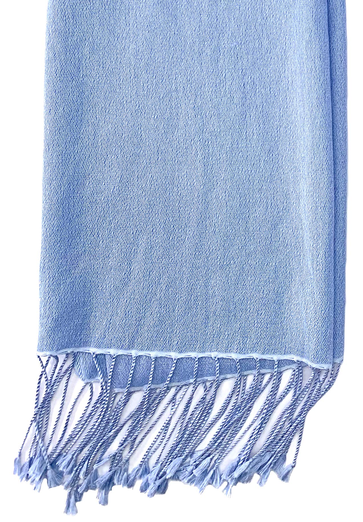 Luxury Light Blue Pashmina Silk Wrap Scarf - Soft & Elegant Shawl for Women - Perfect for Weddings, Parties & Evening Events