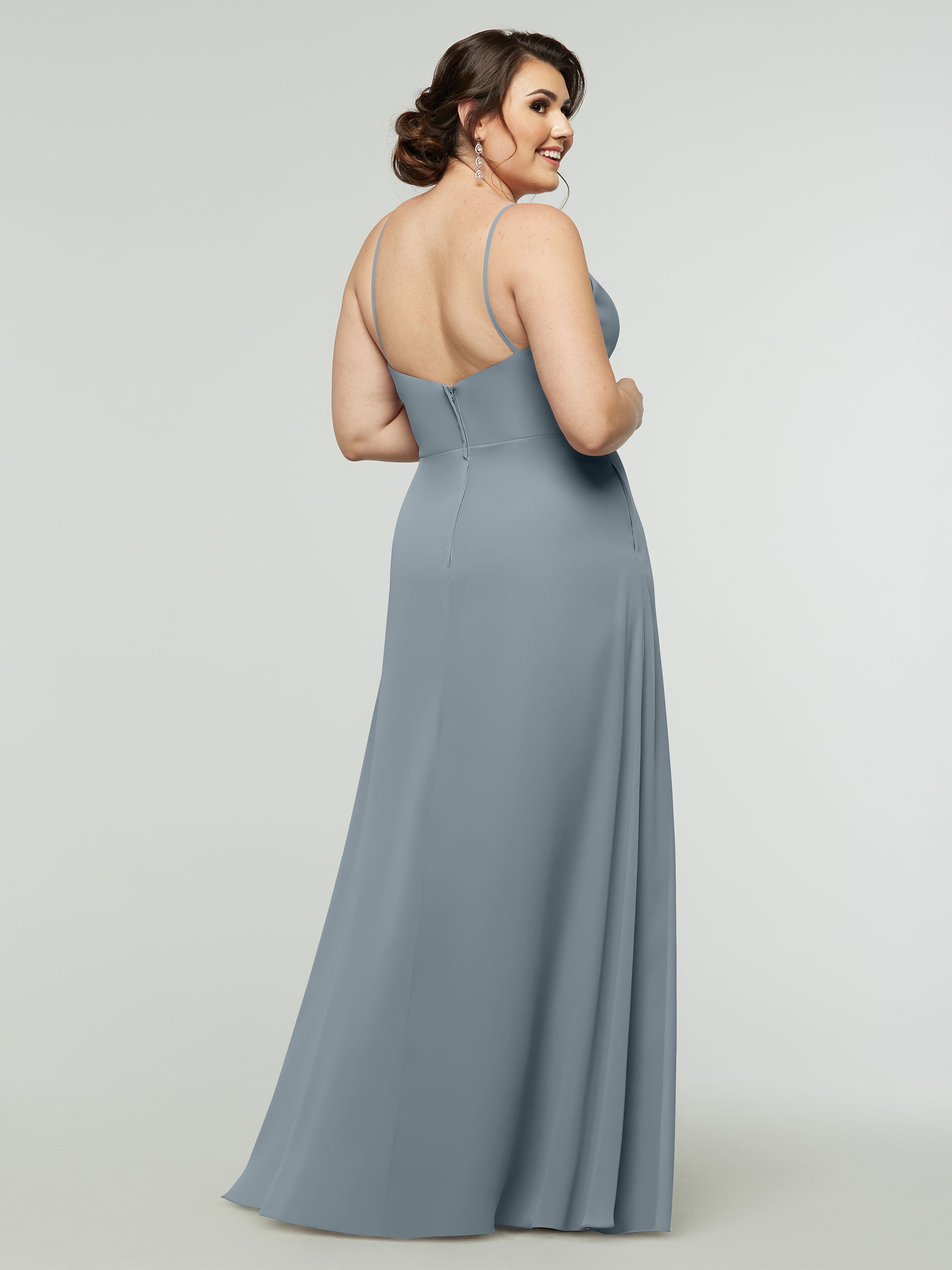 Elegant 80182 Chiffon A-Line Bridesmaid Dress with V-Neck & Spaghetti Straps - Perfect for Weddings, Formal Events & Special Occasions