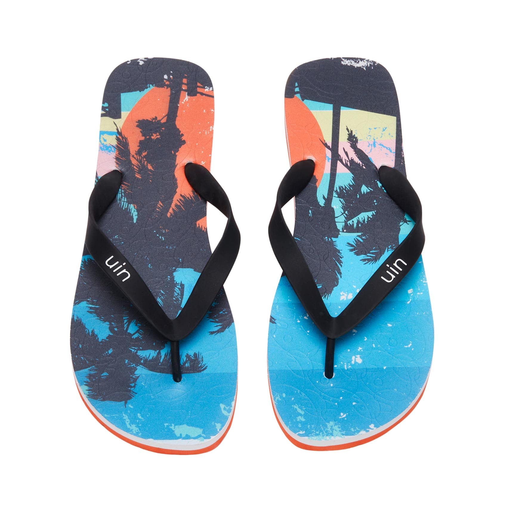 UIN Men's Flip Flops - Comfortable Beach Sandals with Artistic Painting Design for Summer Travel & Casual Wear - Perfect for Poolside, Vacation, and Outdoor Activities
