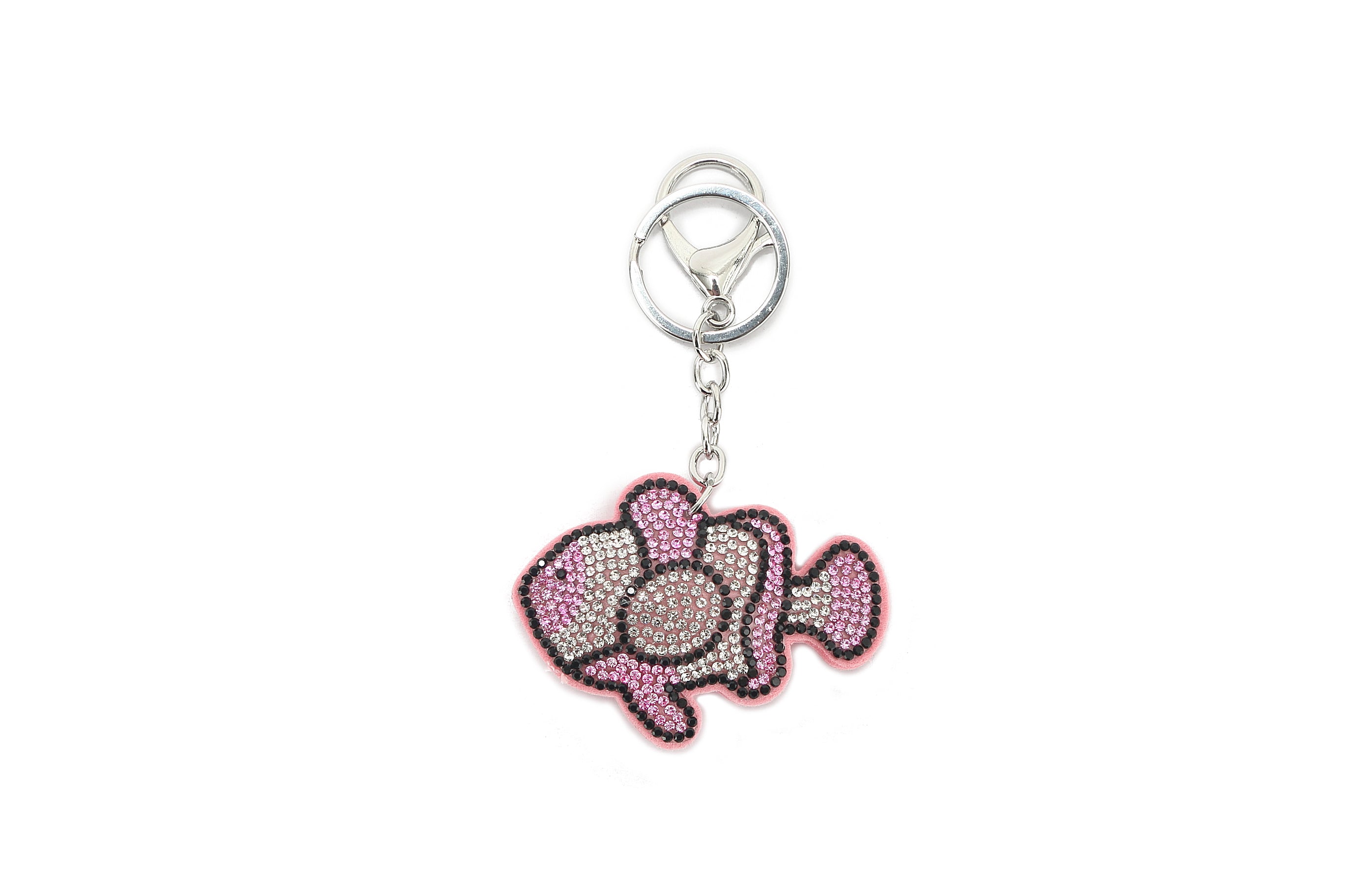 Pink Crystal Fish Bag Charm - Elegant Handbag Accessory for Women & Girls | Perfect for Purse, Backpack, Keychain & Gift Giving