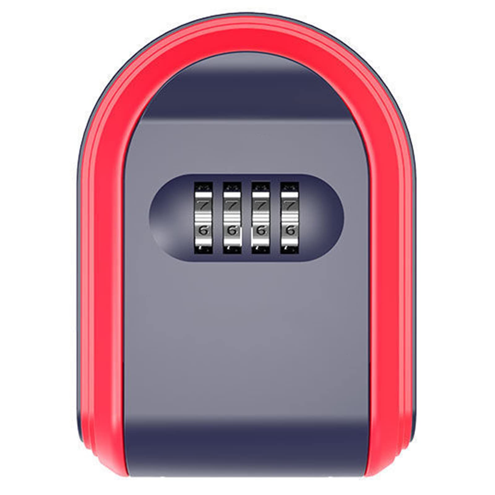 Resettable 4 Digit Combination Key Lock Box - Wall Mounted Weatherproof Outdoor Key Storage Box for Home, Office, Garage & School | Secure Key Holder for Spare Keys, Maintenance Access & Property Management (Red)