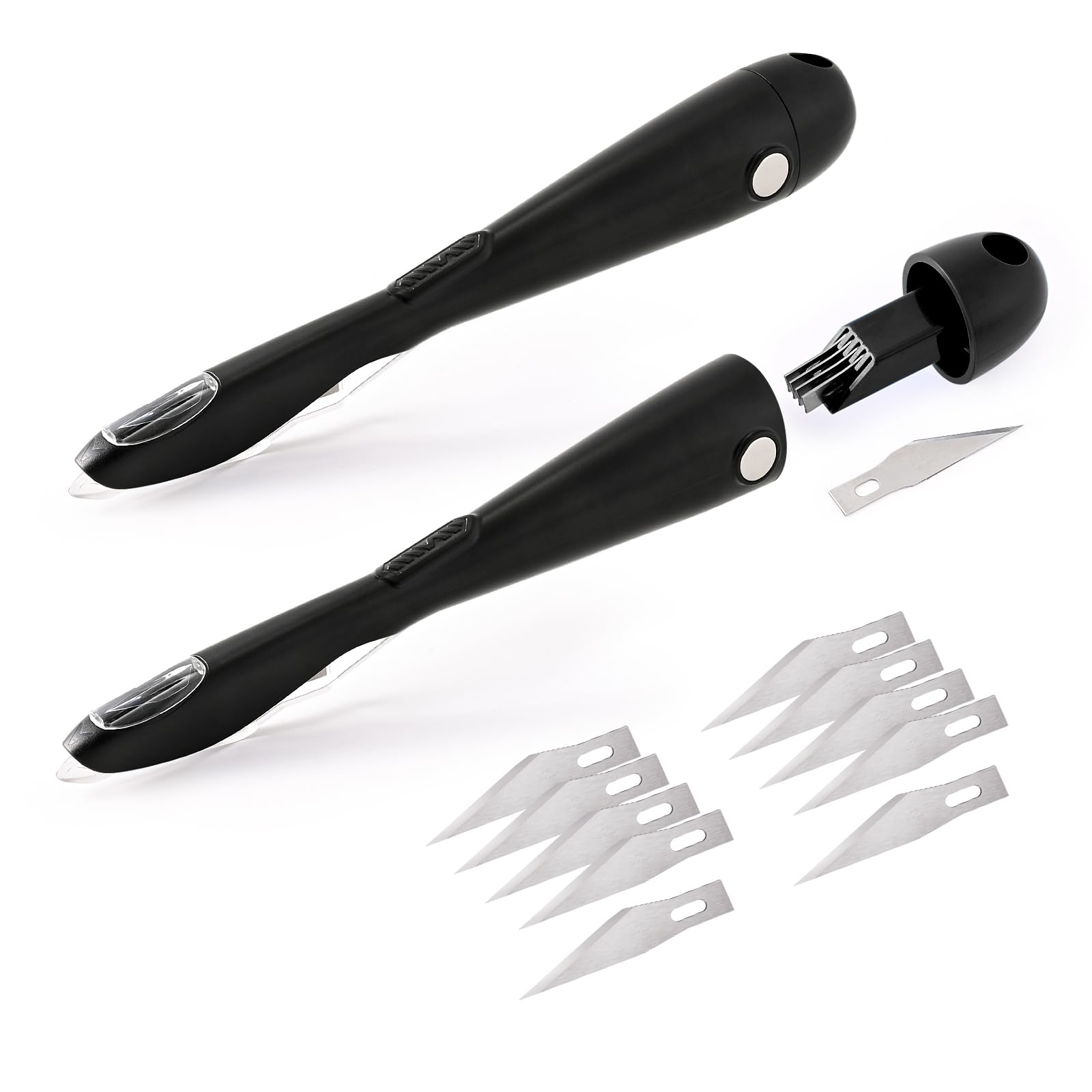 Gomake 2PCS Magnetic Wrapping Paper Cutter with Blade Storage Box - Gift Wrap Cutting Tool for Birthday, Christmas & Holiday Wrapping - Perfect for DIY Gift Wrapping at Home or Office (Black)