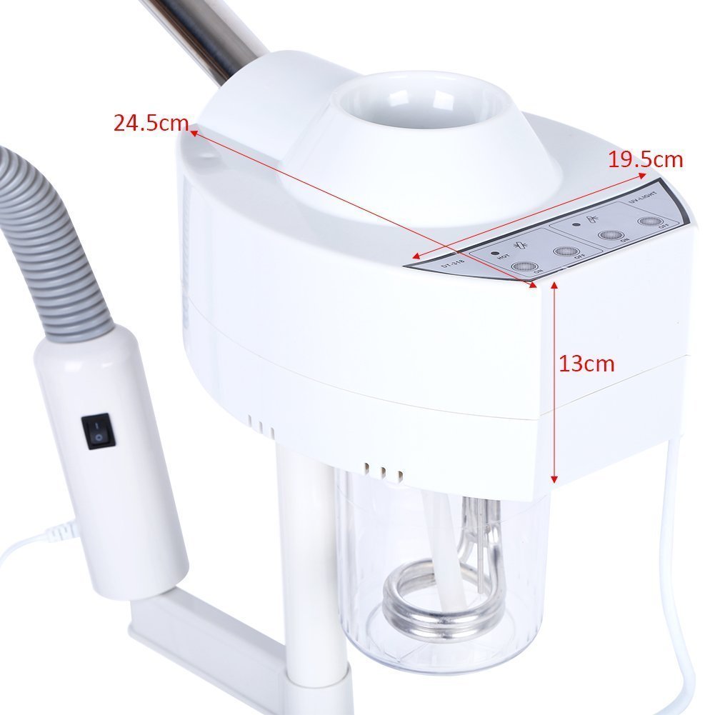 5X Magnifying Facial Steamer Lamp with Humidifier - Professional Spa LED Floor Lamp for Skin Care, Beauty & Cosmetology | Perfect for Home Salon, Facial Treatments & Skin Hydration Therapy