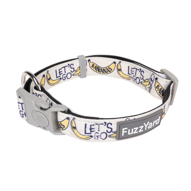 Fuzzyard Go Bananas Dog Collar - Soft & Comfortable Pet Collar with Adjustable Buckle (3 Sizes: Small, Medium, Large) - Perfect for Daily Walks, Training & Playtime