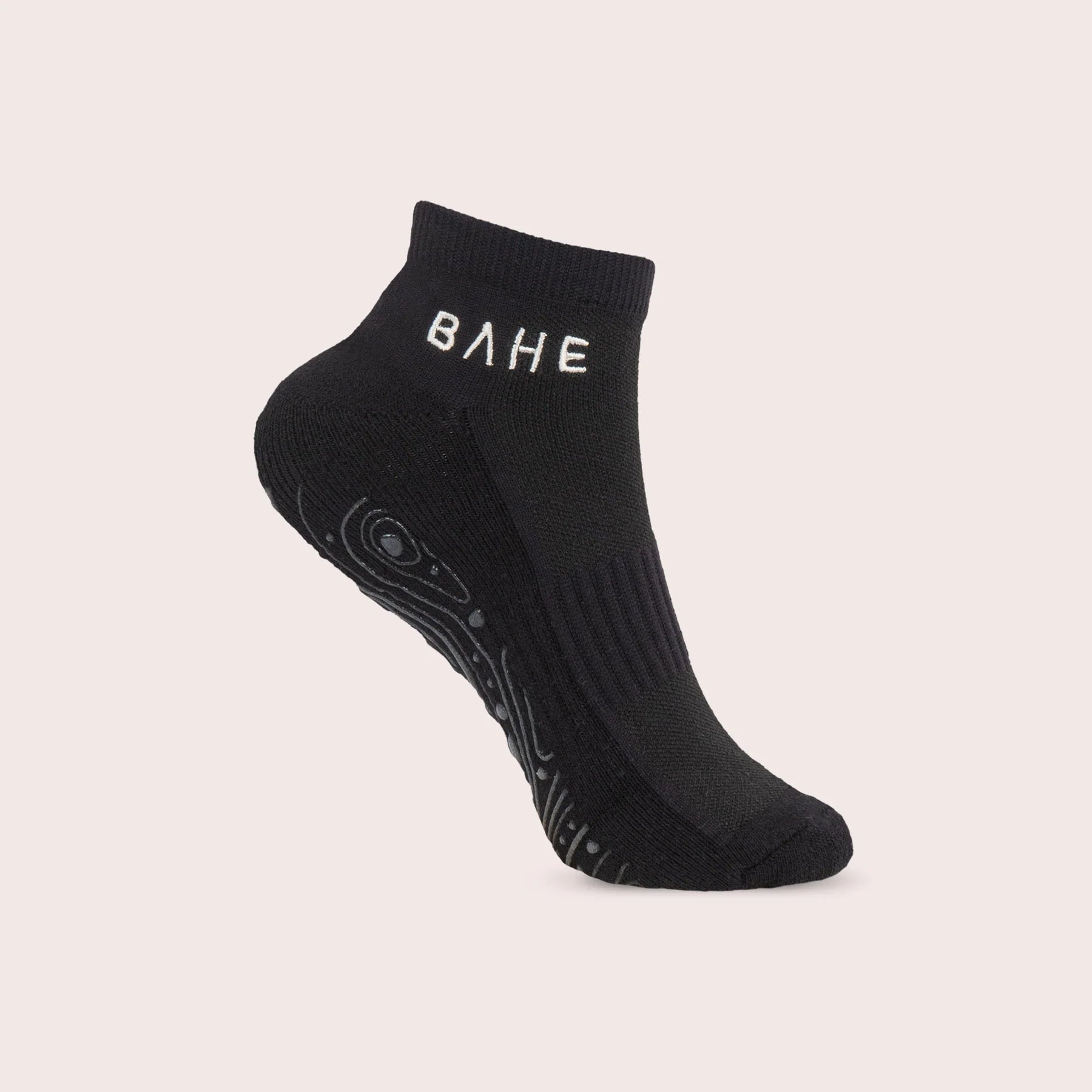 BAHE Non-Slip Ankle Socks for Women & Men - Breathable Athletic Socks with Grippy Sole for Running, Yoga, Workout - Anthracite Grey - Perfect for Sports, Gym & Daily Wear