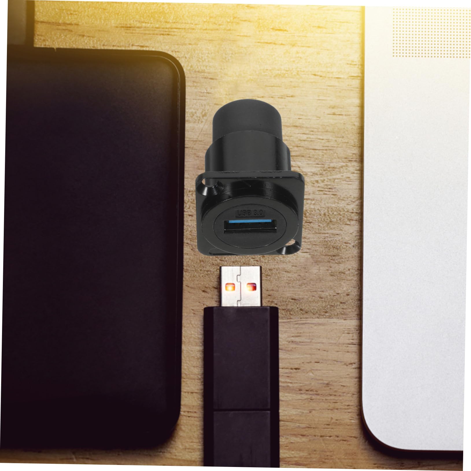 MAGICLULU USB Panel Mount Adapter - Female to Female Bulkhead Extension Connector with USB Through Port for PC Front Panel | Perfect for Computer Case, Server Rack & DIY PC Builds