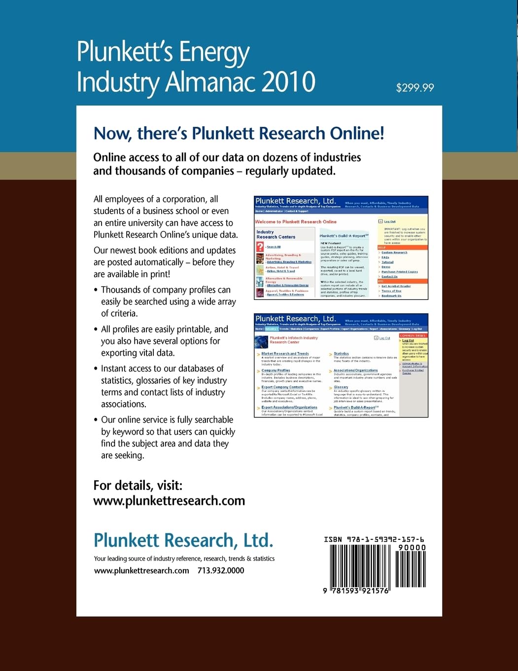 Plunkett's Energy Industry Almanac 2010: Comprehensive Market Research, Statistics, Trends & Top Companies in Energy Sector | Perfect for Investors, Analysts & Business Professionals