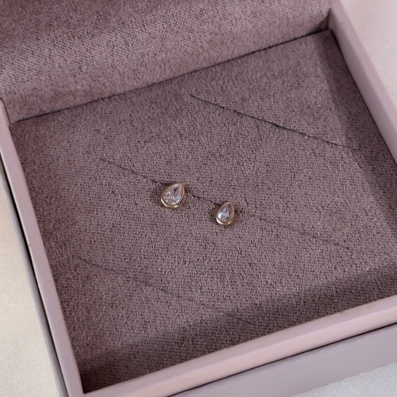 14k Yellow Gold Pear Gemstone Stud Earrings - Dainty Bezel Set Flat Back Earrings for Women, Perfect for Everyday Wear & Special Occasions