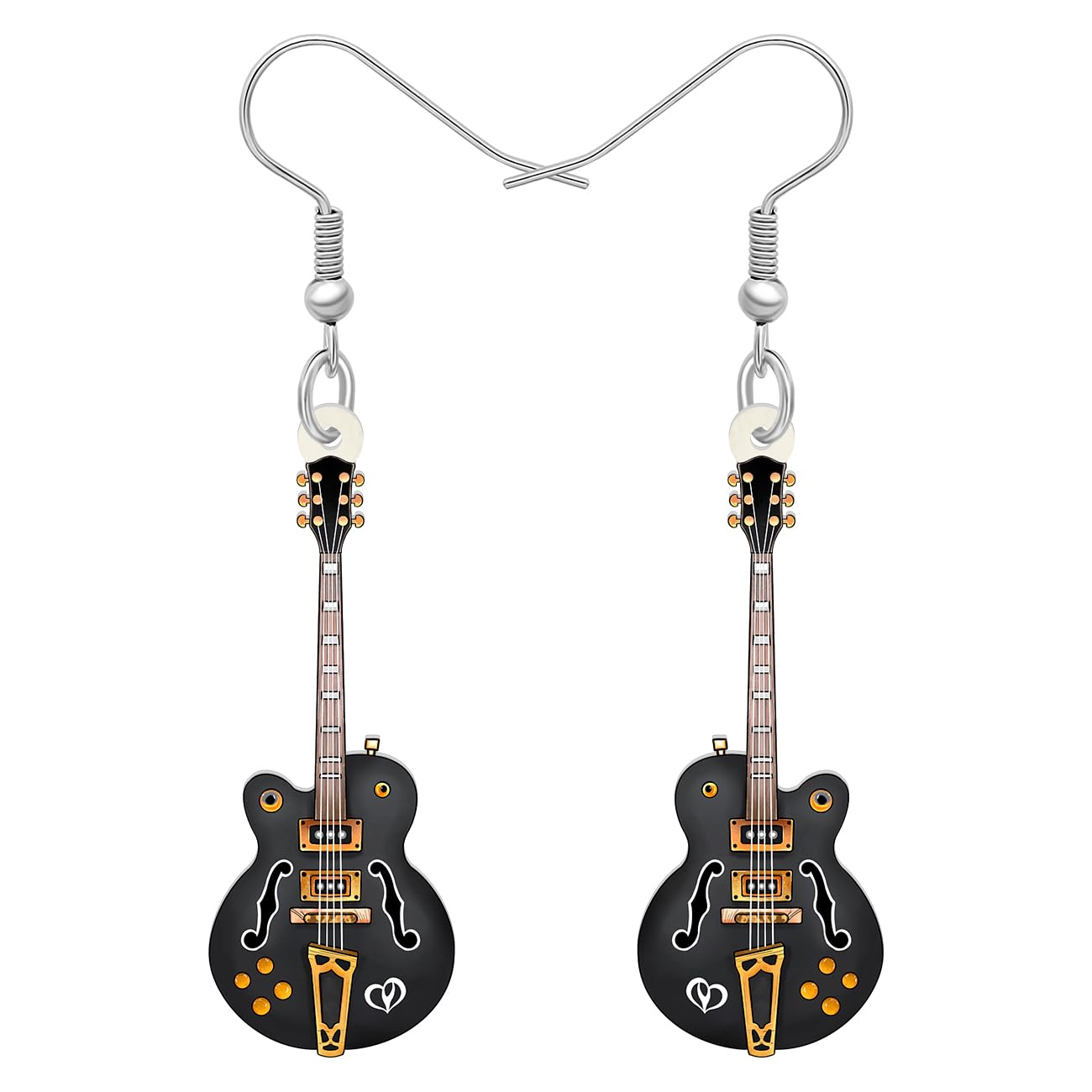 Stylish Acrylic Bass Guitar Earrings for Women - Cute Music-Themed Dangle Jewelry, Perfect Gift for Musicians & Music Lovers - Great for Concerts, Parties & Everyday Wear