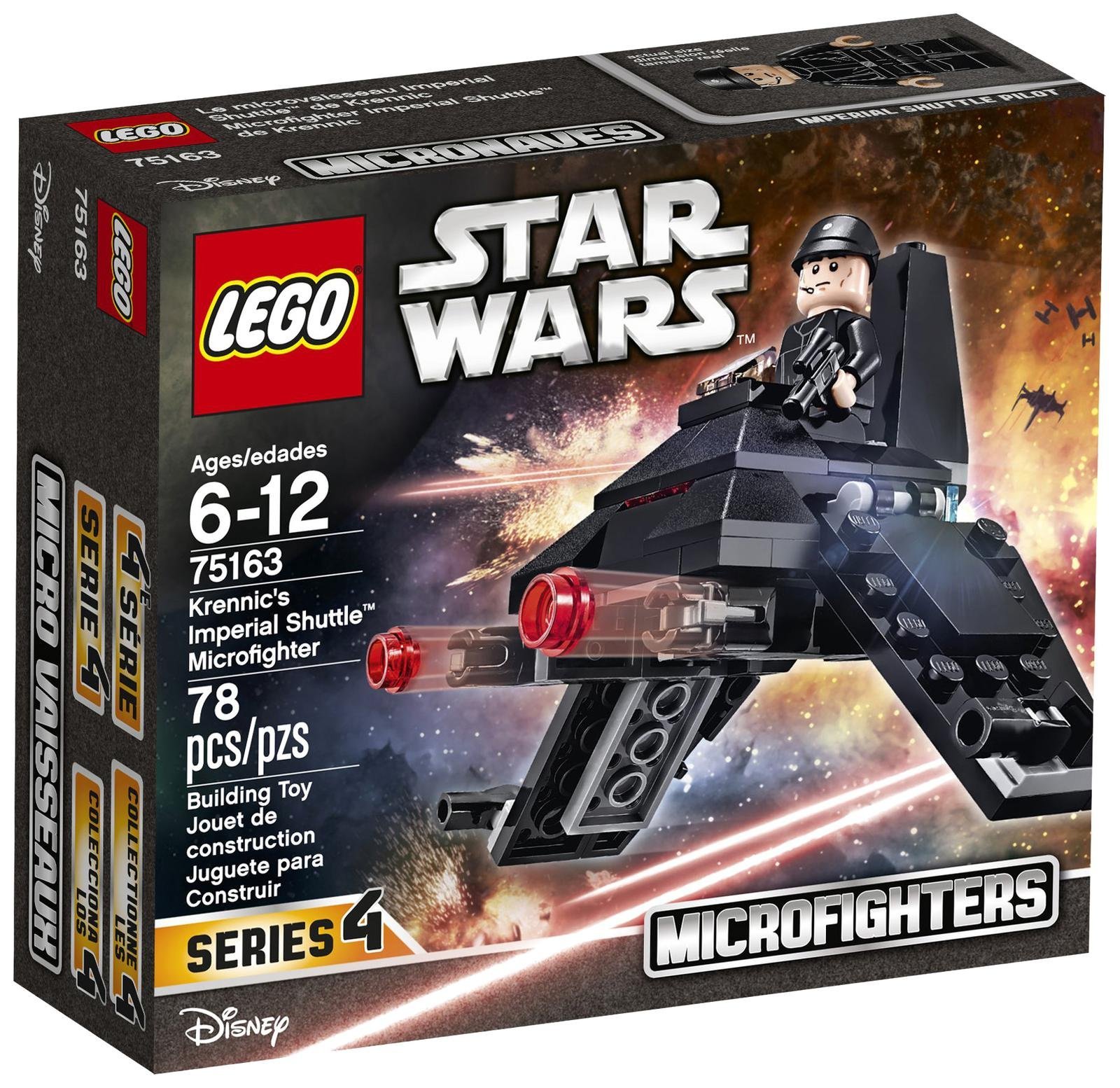 LEGO Star Wars Krennic's Imperial Shuttle Micro Fighter Building Kit 75163 (78 Pieces) - Imperial Shuttle Model for Kids & Collectors - Perfect for Star Wars Fans, Birthday Gifts & Creative Play