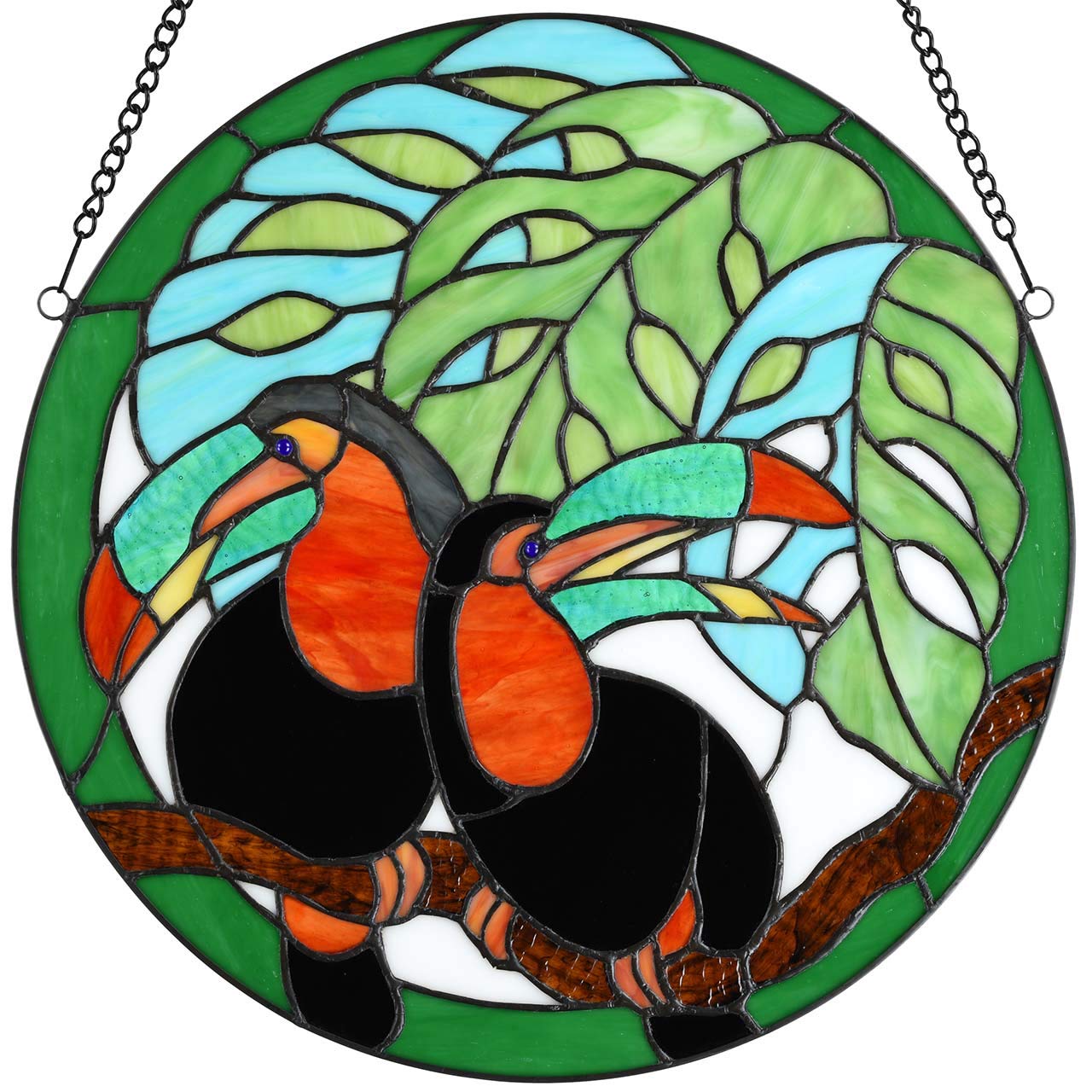 Bieye W10070 Tiffany Style Stained Glass Window Panel - 16