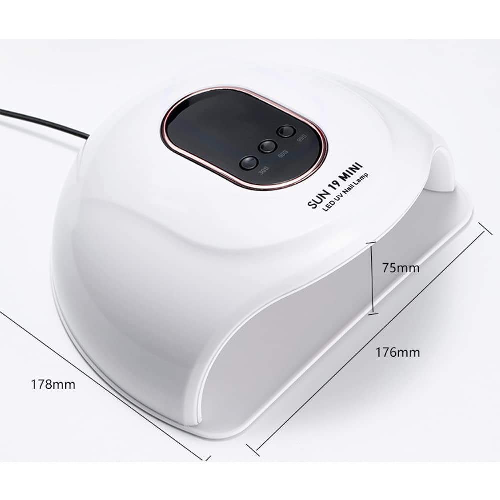 Professional 72W UV LED Nail Lamp with 18 Lamp Beads - Fast Drying Gel Polish Light for Salon & Home Use, 3 Timer Settings & Adapter Included (White) - Perfect for Manicures, Pedicures & Nail Art