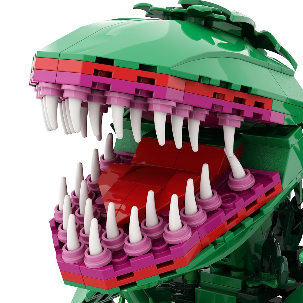 Audrey II Building Blocks Set - 344 Pcs Lego-Compatible Piranha Plant Toy with Openable Mouth, Little Shop of Horrors Inspired Gift for Kids & Fans - Perfect for Birthday, Christmas & Horror Movie Theme Parties