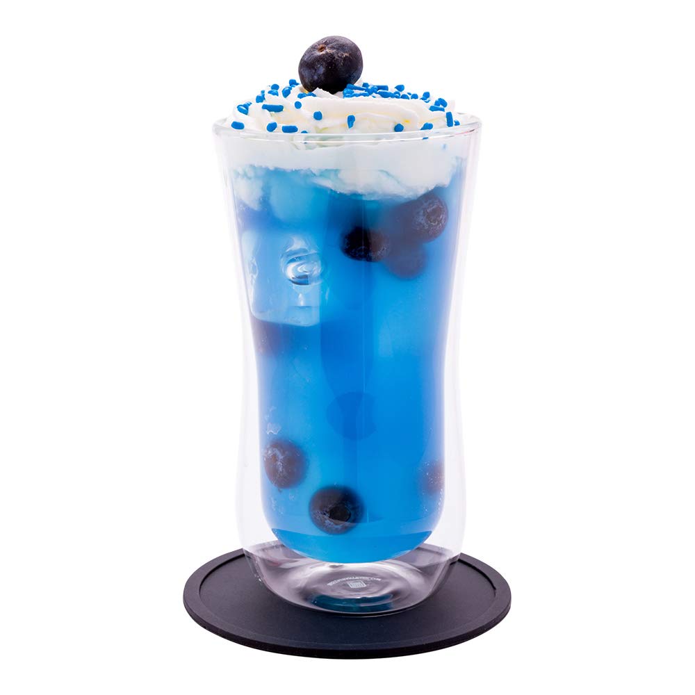 Non-Slip Rubber Drink Coasters Set of 6 - Durable Silicone Table Protectors for Wooden Tables, Desks & Bars - Black Waterproof Coasters Prevent Water Rings - Dishwasher Safe - Perfect for Home, Office & Restaurant Use