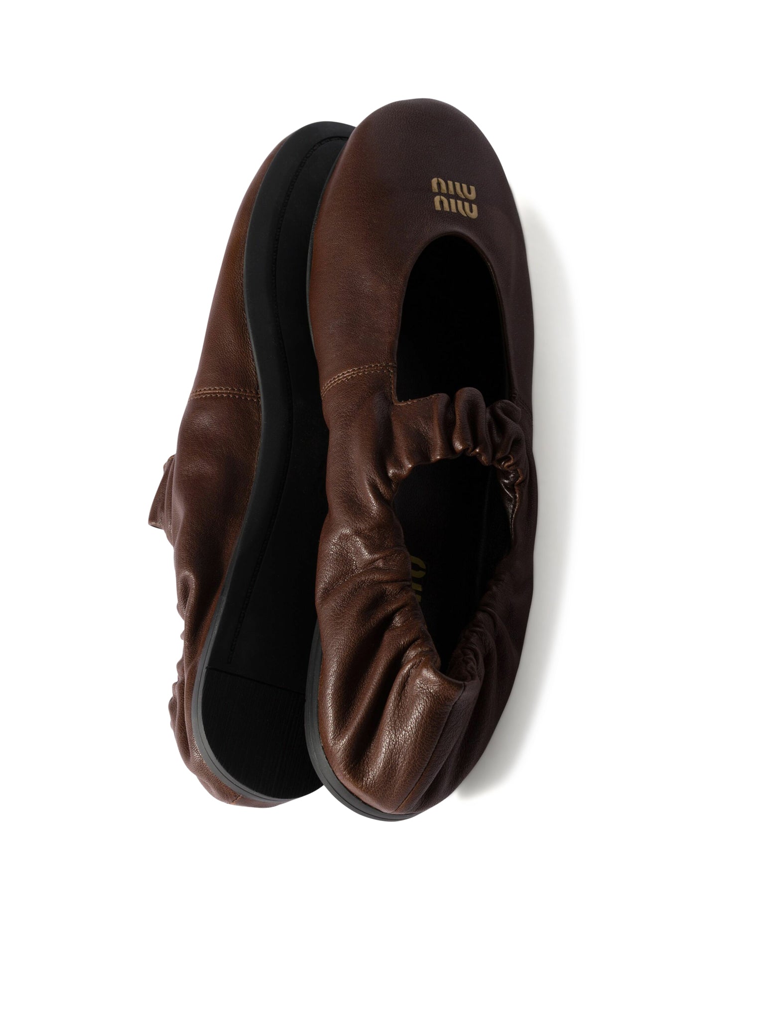 Stylish Leather Ballerina Flats with Logo - Comfortable & Elegant Women's Shoes for Work, Casual & Party Wear