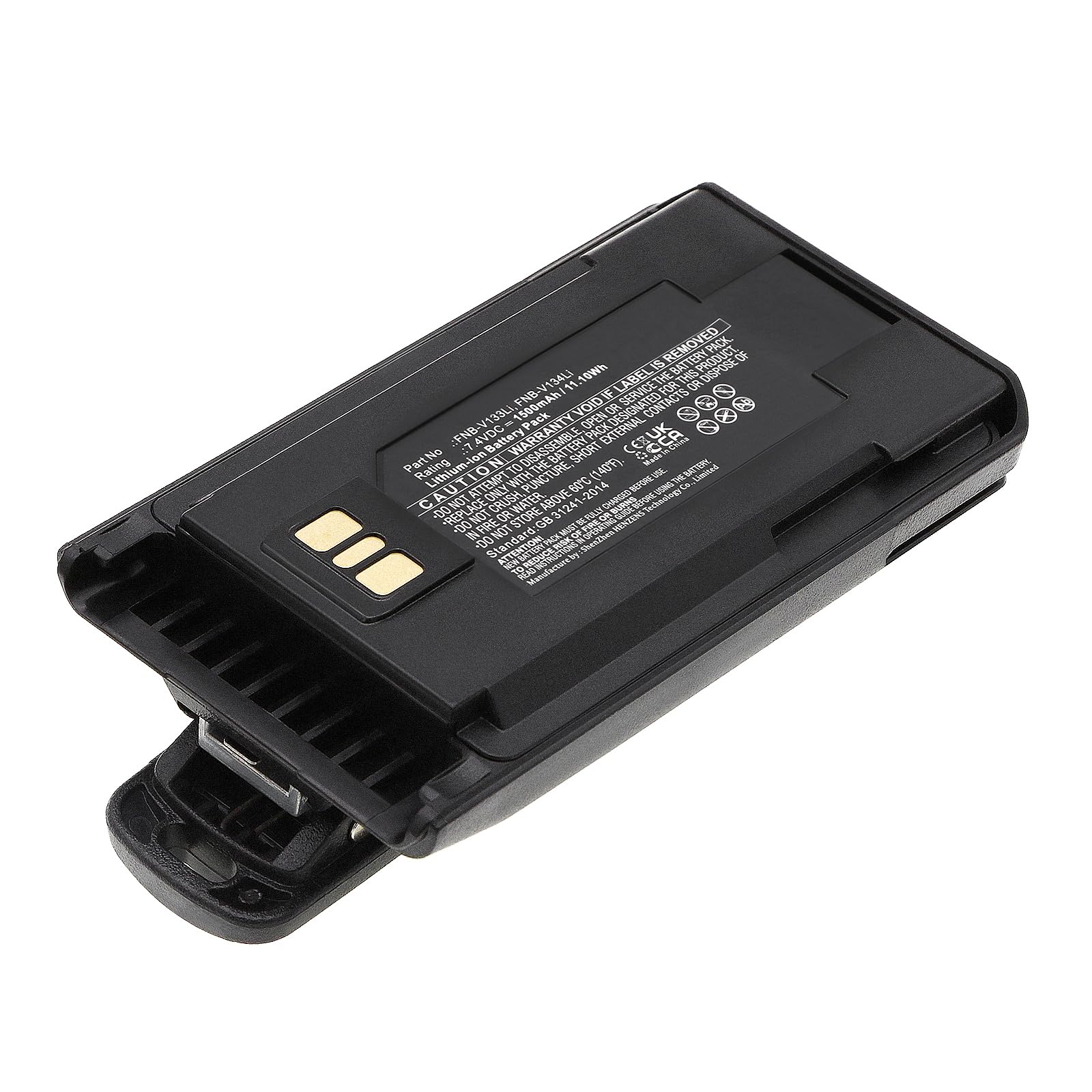 Synergy Digital 2-Way Radio Battery - High Capacity 1500mAh Li-ion 7.4V Replacement for Yaesu EVX-539 & Motorola FNB-V133Li - Perfect for Emergency Communication, Outdoor Adventures & Security Work