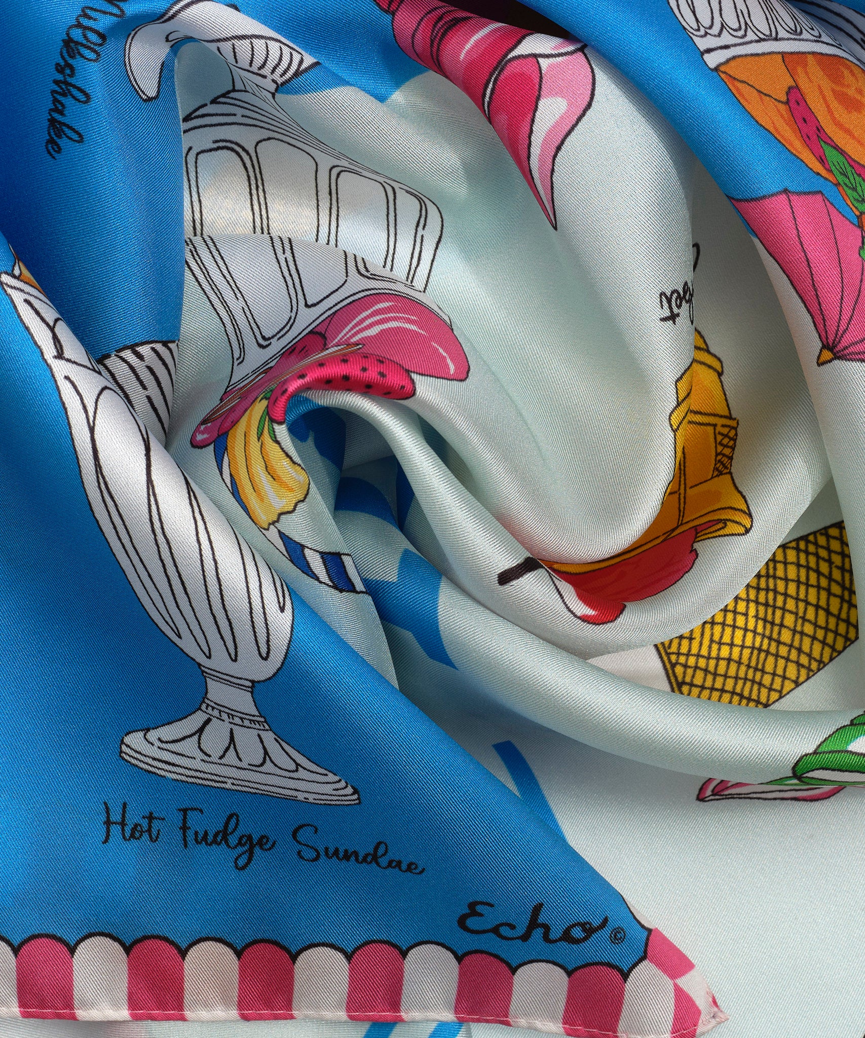 Premium Ice Cream Silk Bandana - Soft & Stylish Fashion Scarf for Women & Men - Perfect for Summer Outfits, Beach Trips & Outdoor Adventures