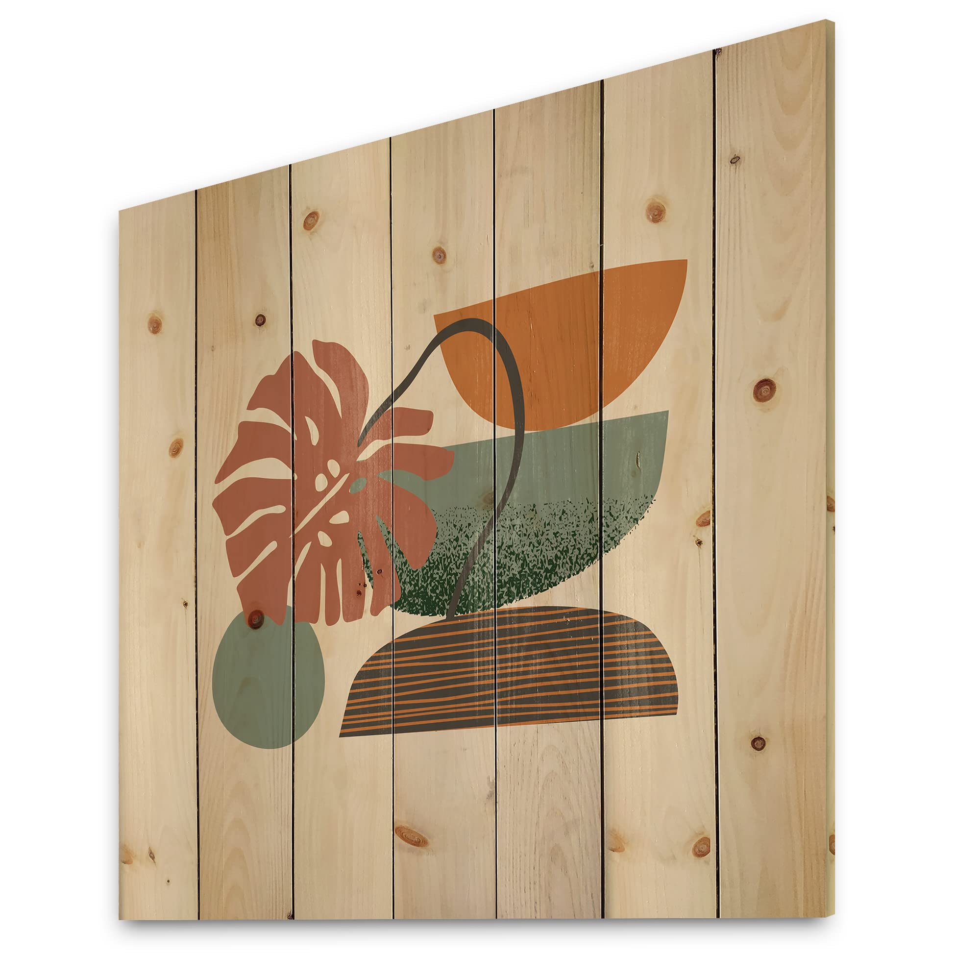 Modern Geometric Wood Wall Art - Blue Abstract Pine Panels for Home Decor