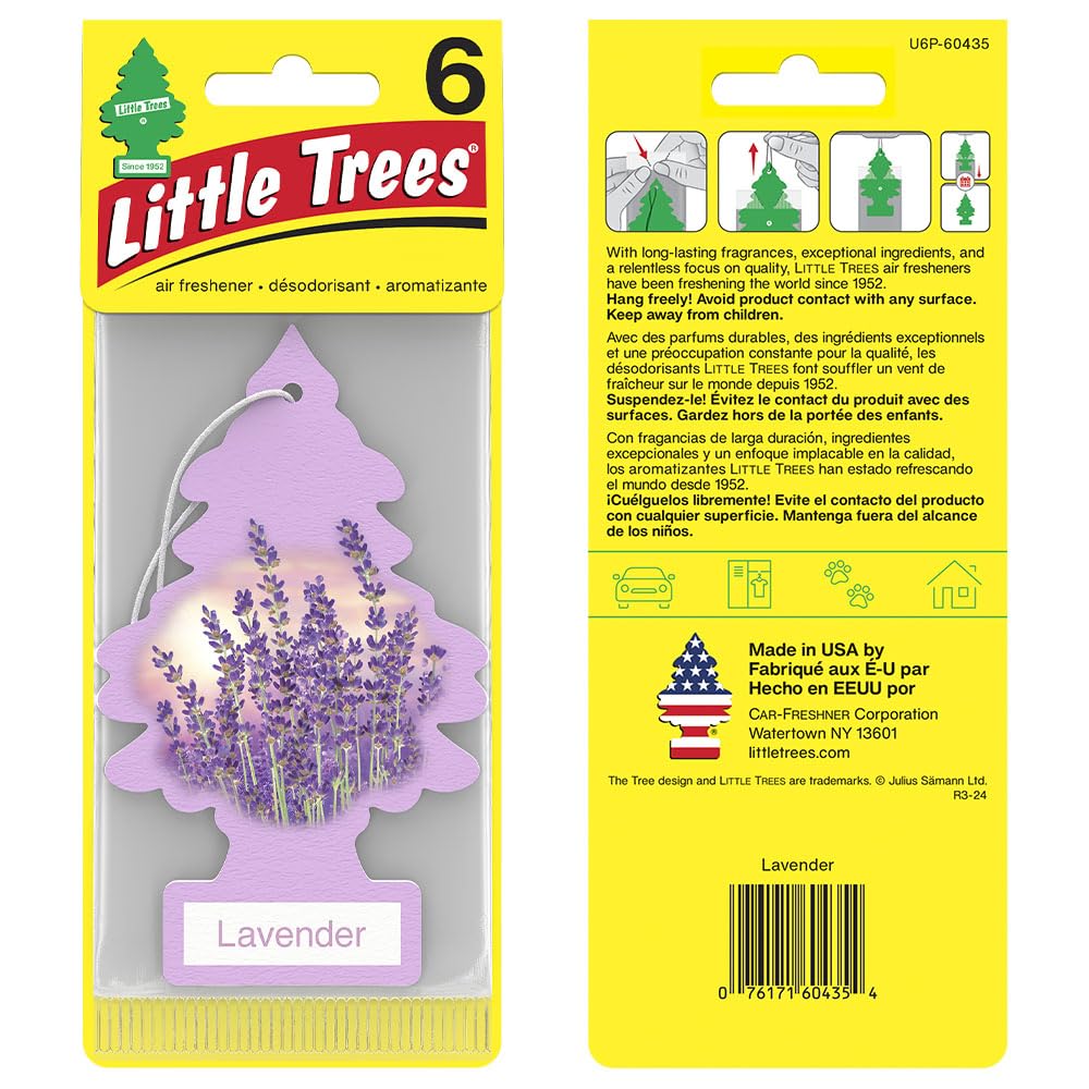 Little Trees Air Fresheners - 24 Pack Lavender Scented Car Air Fresheners | Long Lasting Fragrance for Auto, Home & Office | Hanging Tree Design for Fresh Air in Vehicles, Closets & Small Spaces