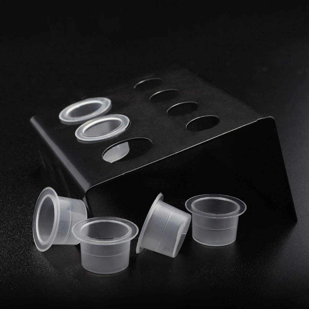 2 Pack Black Tattoo Ink Cup Holder with 7 Holes - Professional Tattoo Pigment Holder Stand for Tattoo Machine & Pen - Durable Tattoo Ink Cap Organizer for Artists & Tattoo Studio Use
