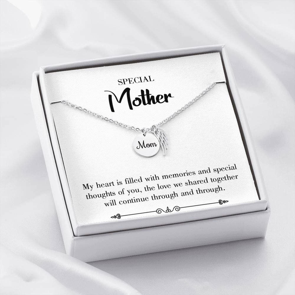 Memorial Necklace for Mom - Elegant White Keepsake Jewelry to Honor and Remember Mother | Perfect Gift for Mother's Day, Birthday, or Remembrance