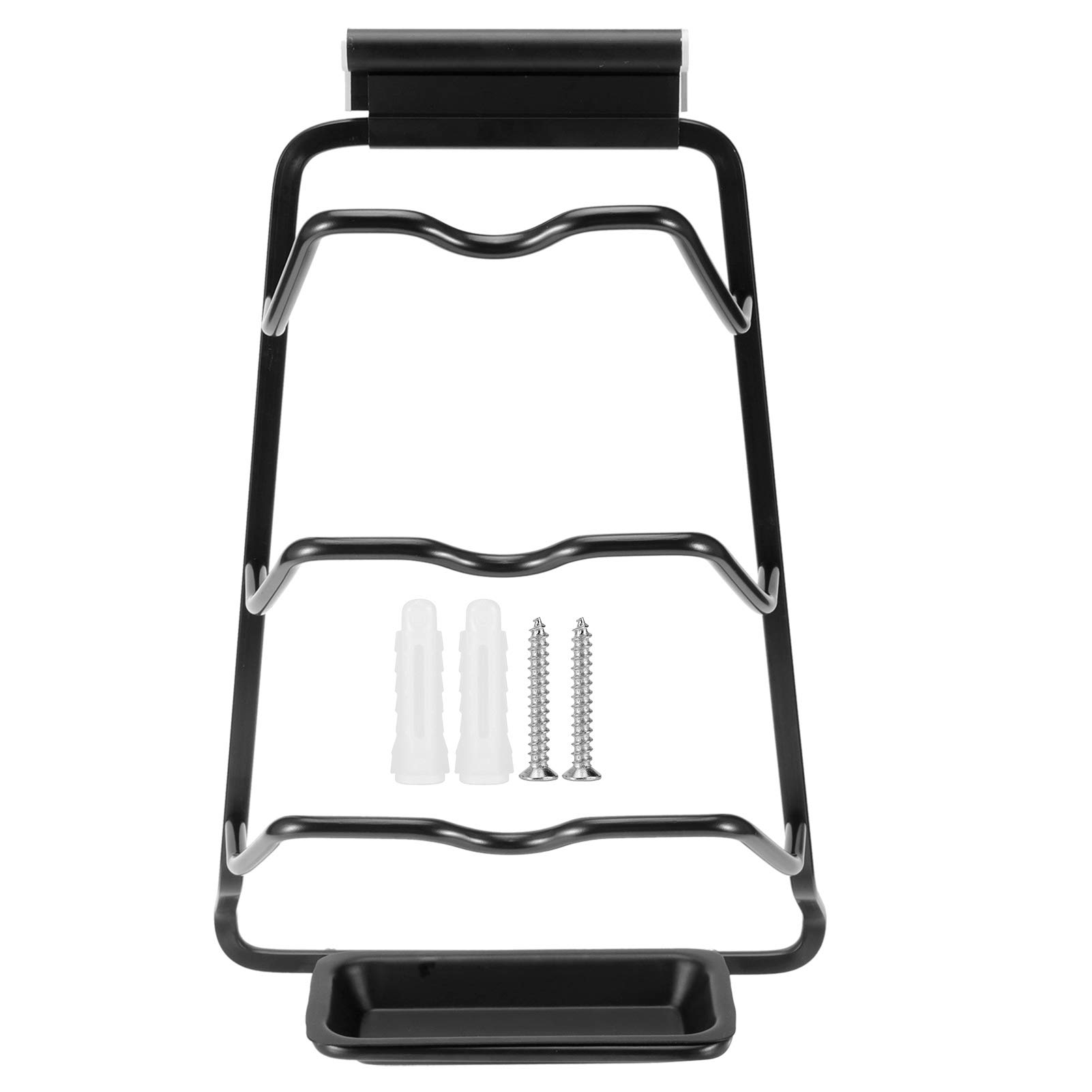 Shanrya Black Kitchen Organizer - 3-Tier Pot Lid Rack with Durable Aluminum Tray (360x235mm) | Space-Saving Storage for Pots, Pans & Kitchen Utensils | Perfect for Home Kitchens & Restaurants