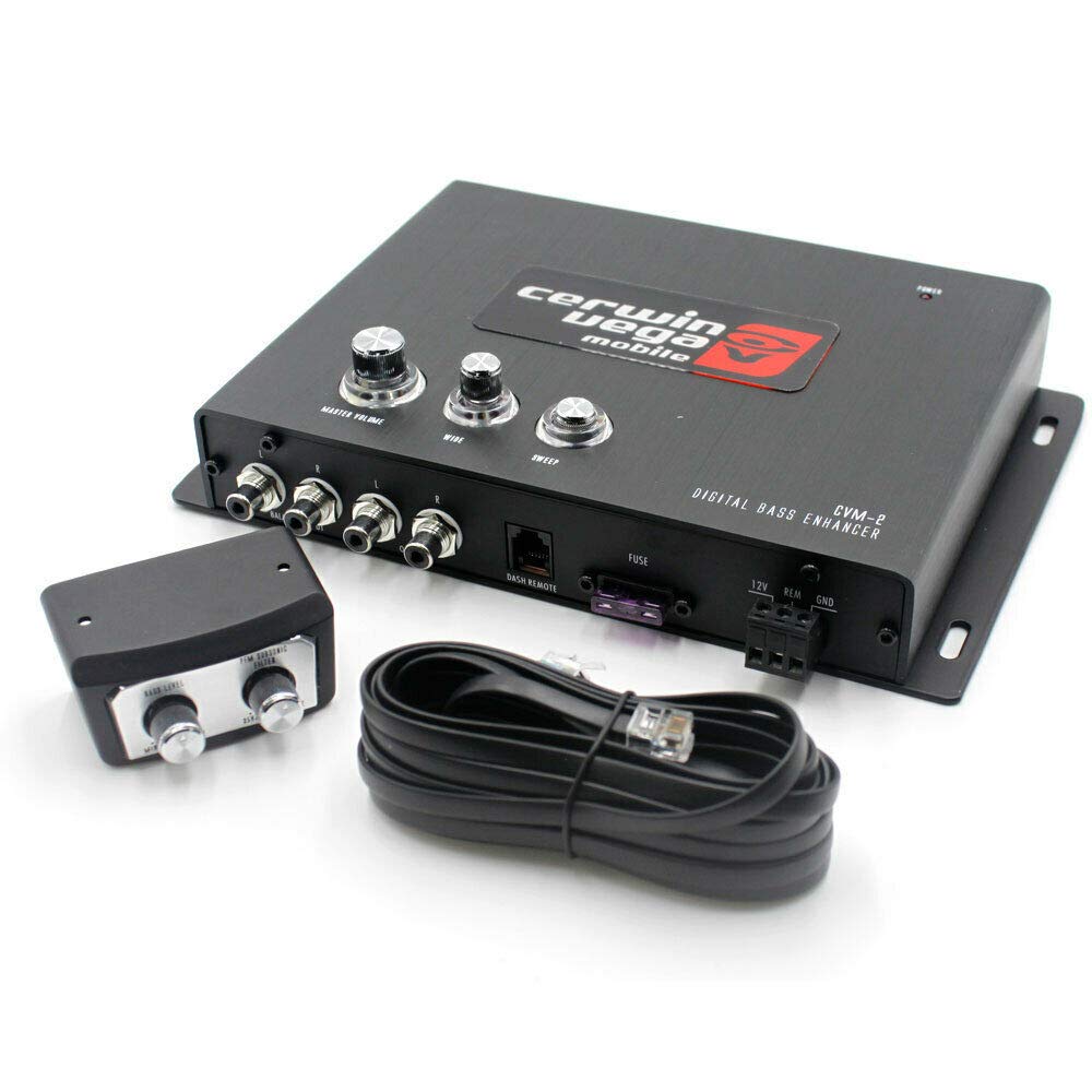 Cerwin Vega CVM2 Digital BASS Maximizer & Restoration Processor with Remote - 2-Channel Car Audio Bass Enhancer with Subsonic Filter | Compact Design for Enhanced Sound Quality | Perfect for Car Audio Systems & Bass Lovers