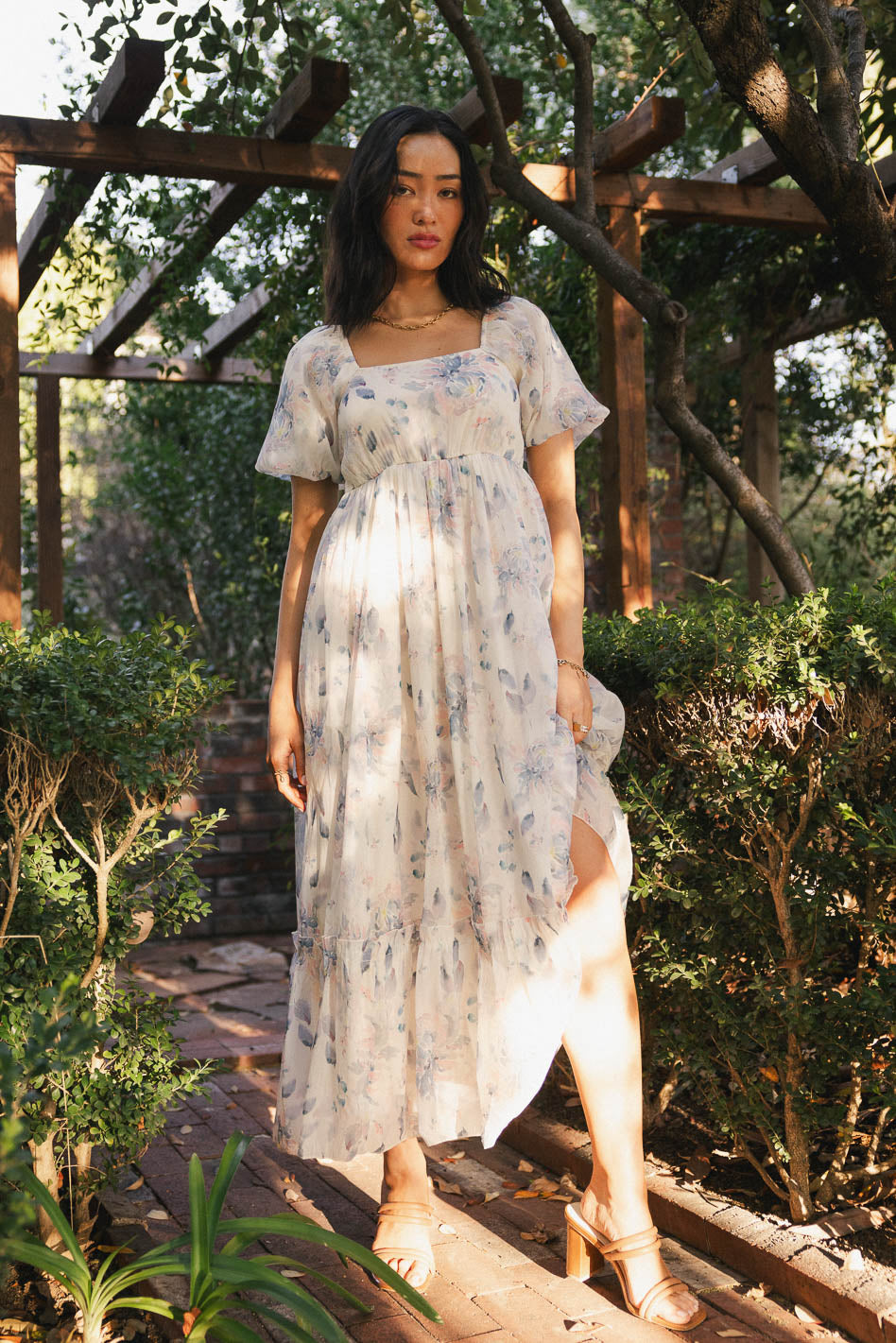 Kendry Floral Maxi Dress in Blue | Women's Summer Boho Flowy Long Dress | Perfect for Beach Vacations, Weddings & Date Nights