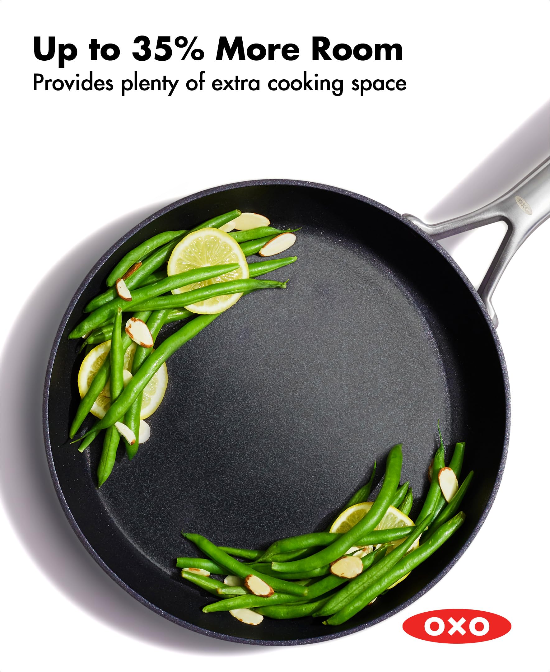 OXO Professional 5-Piece Nonstick Cookware Set - Hard Anodized PFAS-Free Ceramic Coating, Diamond Reinforced, Induction Compatible, Stainless Steel Handles, Oven & Dishwasher Safe - Perfect for Sautéing, Frying & Everyday Cooking
