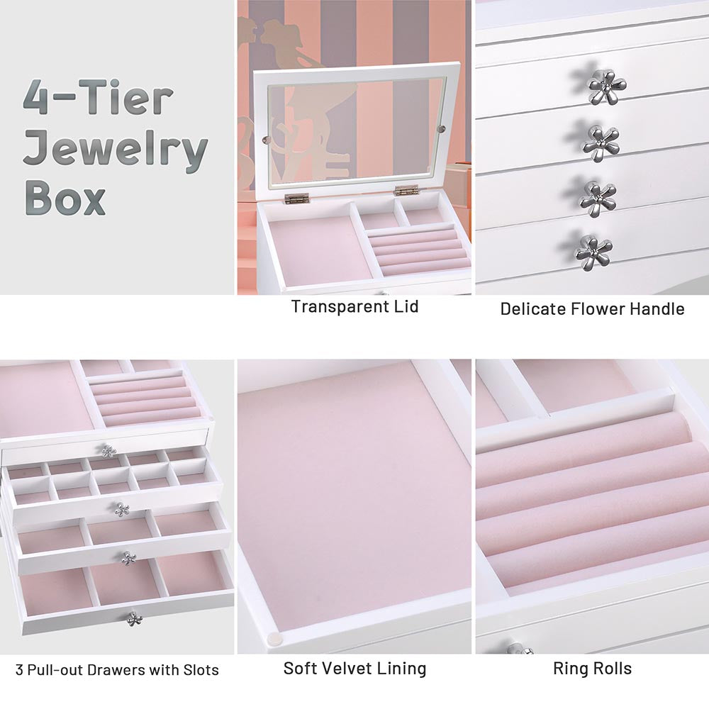 Premium Jewelry Box Organizer - Elegant Storage for Rings, Earrings & Necklaces | Black & White Options | Perfect for Travel, Home & Gift Giving