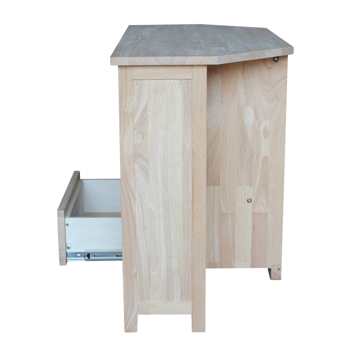 IC International Concepts Unfinished Corner TV Stand - Solid Wood Entertainment Center for Living Room, Bedroom, or Home Theater - DIY Ready for Custom Staining & Painting