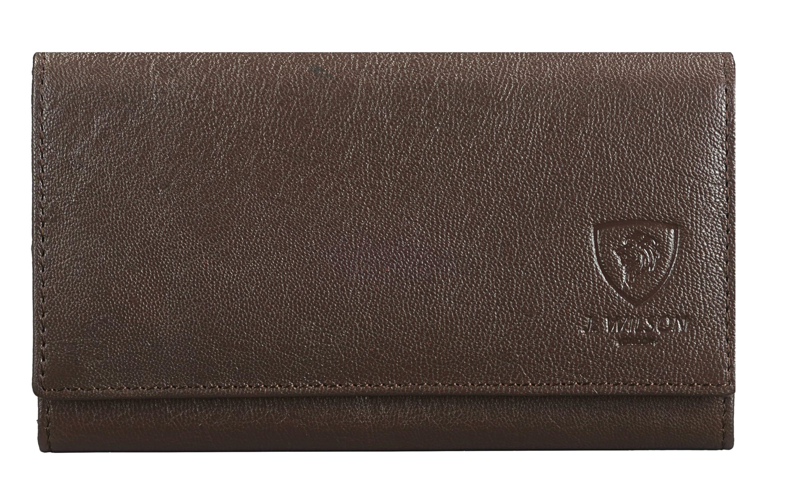 J. Wilson London Women's RFID Blocking Leather Wallet with Zip Coin Pocket - Stylish & Secure Card Holder for Everyday Use (Brown) | Perfect for Travel, Shopping & Daily Essentials