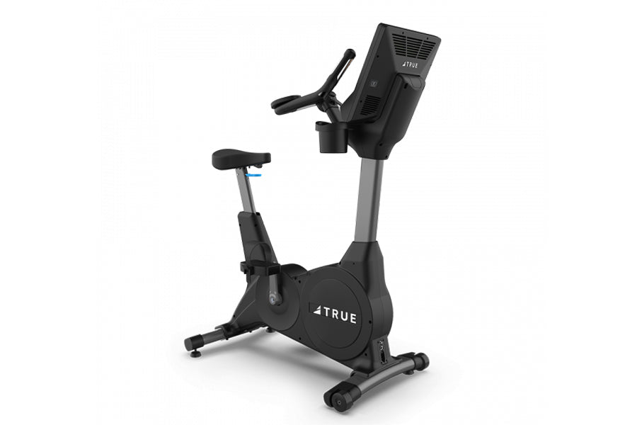 TRUE 900 Upright Exercise Bike for Home Gym - Magnetic Resistance Indoor Cycling Bike with LCD Monitor, Adjustable Seat & Transport Wheels - Perfect for Cardio Workouts & Weight Loss Training