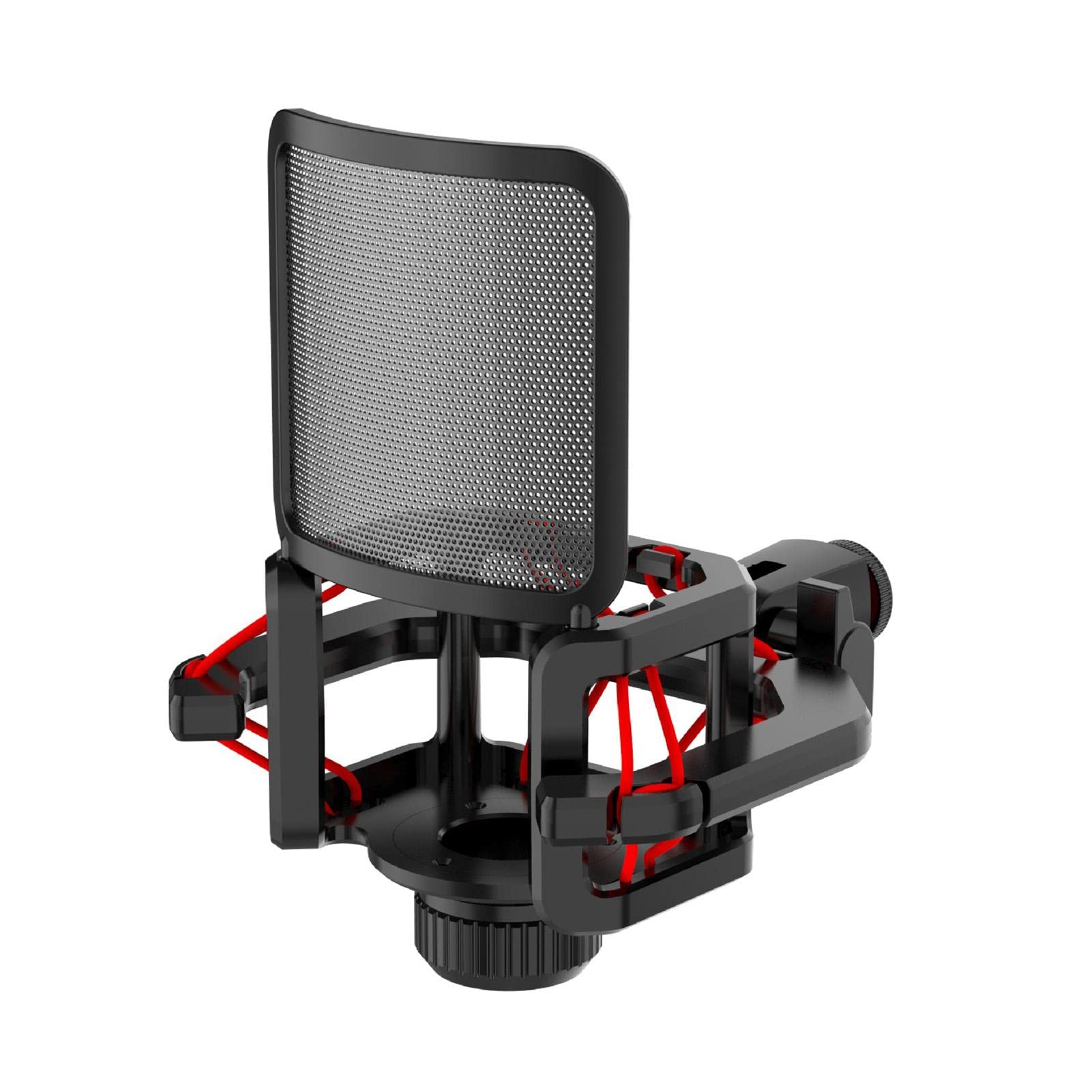 Professional Microphone Shock Mount with Built-in Pop Filter - Universal Anti-Vibration Mic Suspension for 21-62mm Diameter Studio Mics (Perfect for Podcasting, Voice Overs & Home Recording Studios)