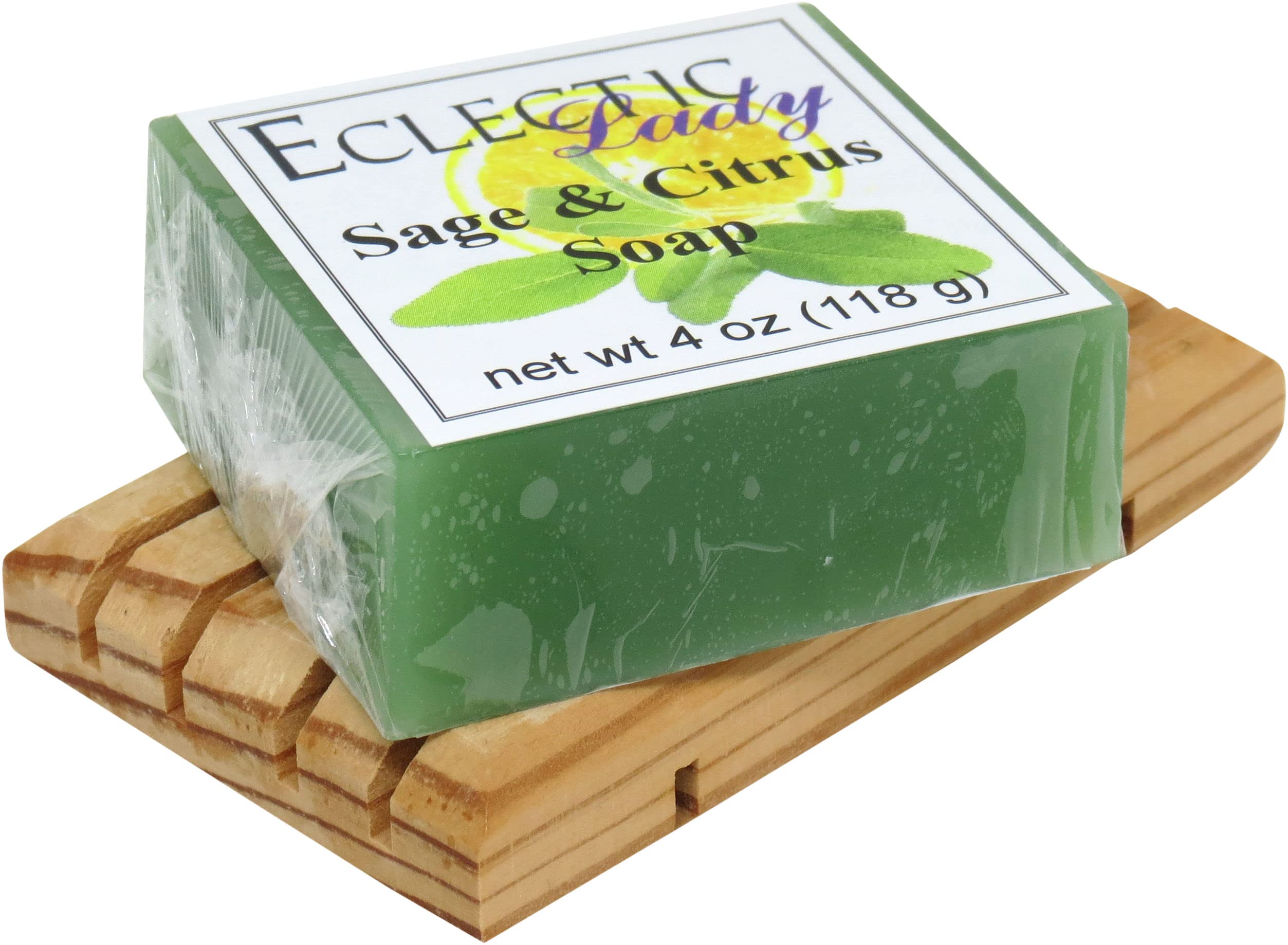 Eclectic Lady Sage & Citrus Glycerin Soap Bar - 4 oz | Natural Handmade Soap for Dry Skin | Perfect for Bath, Shower & Gift Giving