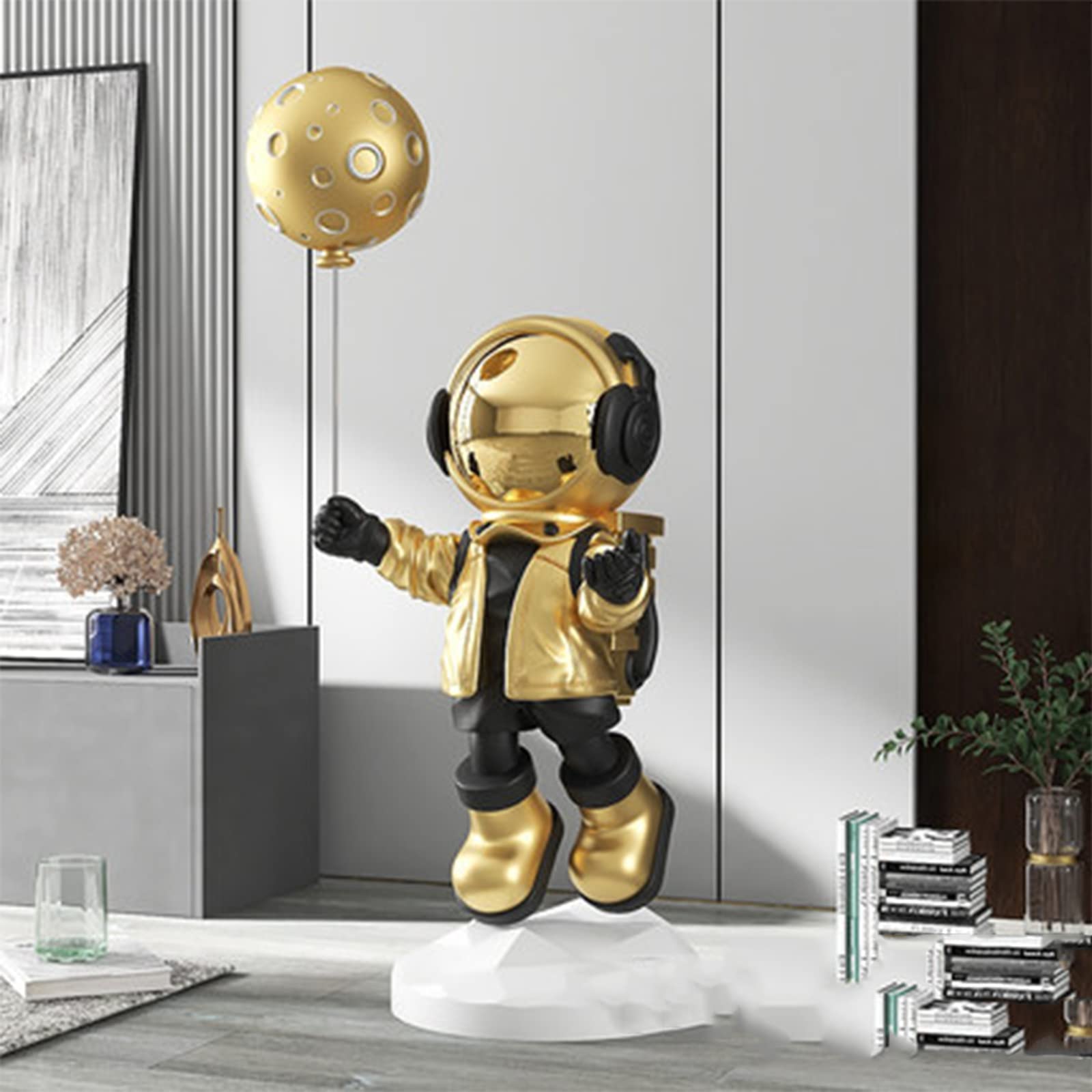 Premium Astronaut Statue - Unique Space-Themed Home Decor for Living Room & Office - Perfect Housewarming Gift for Sci-Fi Lovers & Space Enthusiasts - Ideal for Bookshelf Display, Desk Decor, or Gift Giving