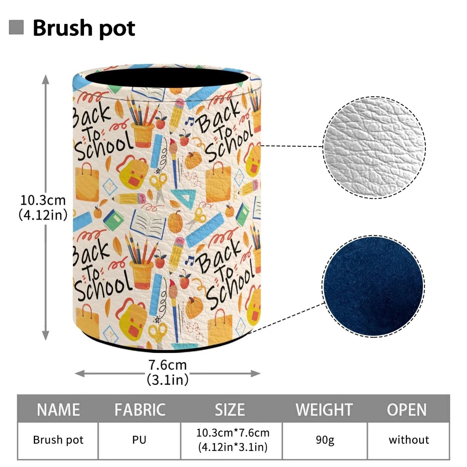 Cute PU Multifunctional Pen Holder & Pencil Organizer - Desk Decor, Makeup Brush Cup for Home, Office, Classroom & School Supplies | Perfect for Back to School, Study & Work Organization