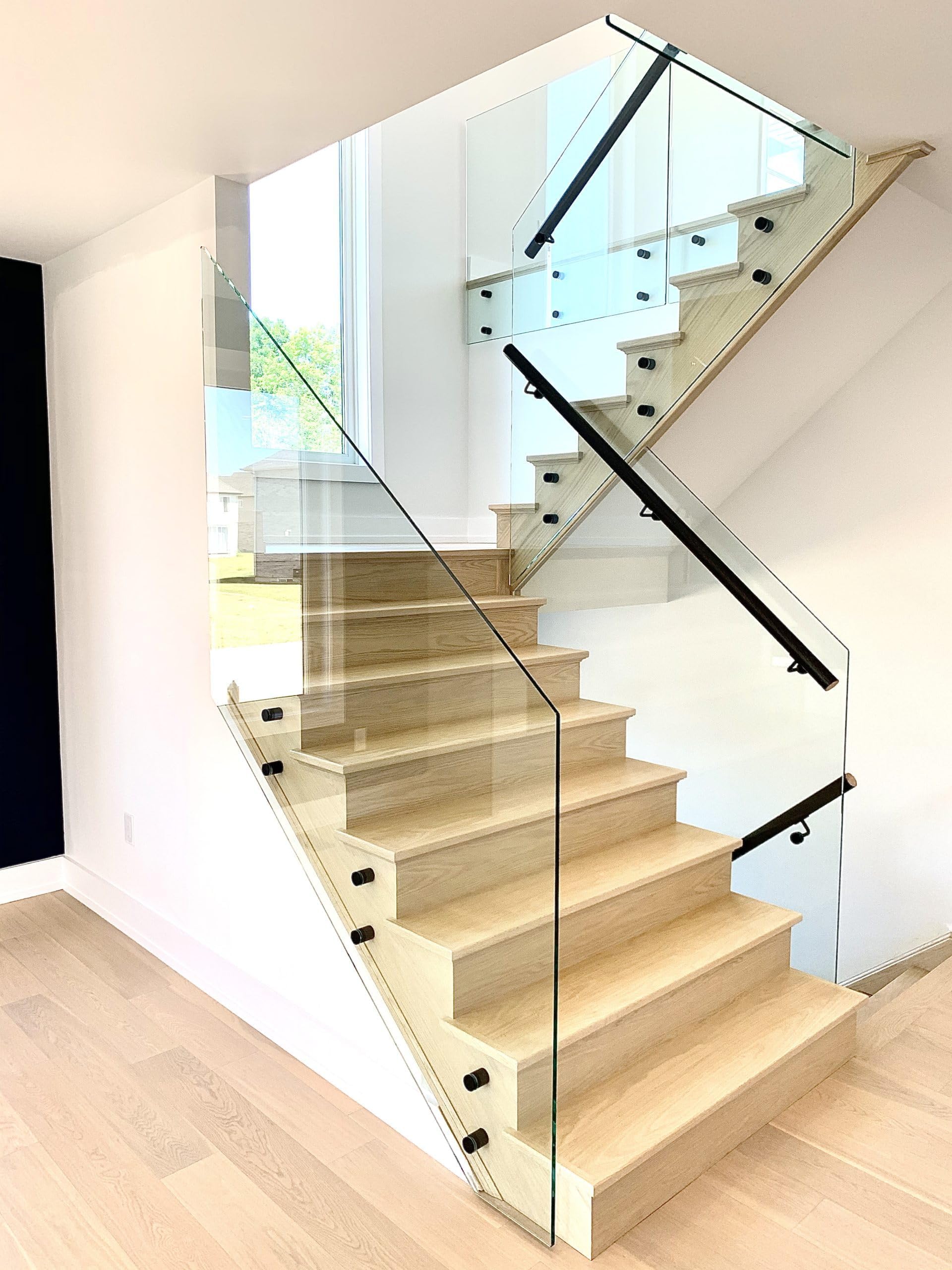 12 Pack Marine Grade SS316 Heavy Duty Glass Railing Standoffs - Matte Black Balcony Stair Balustrade Brackets by LukLoy | Perfect for Outdoor Decks, Pool Fences & Modern Staircase Railings