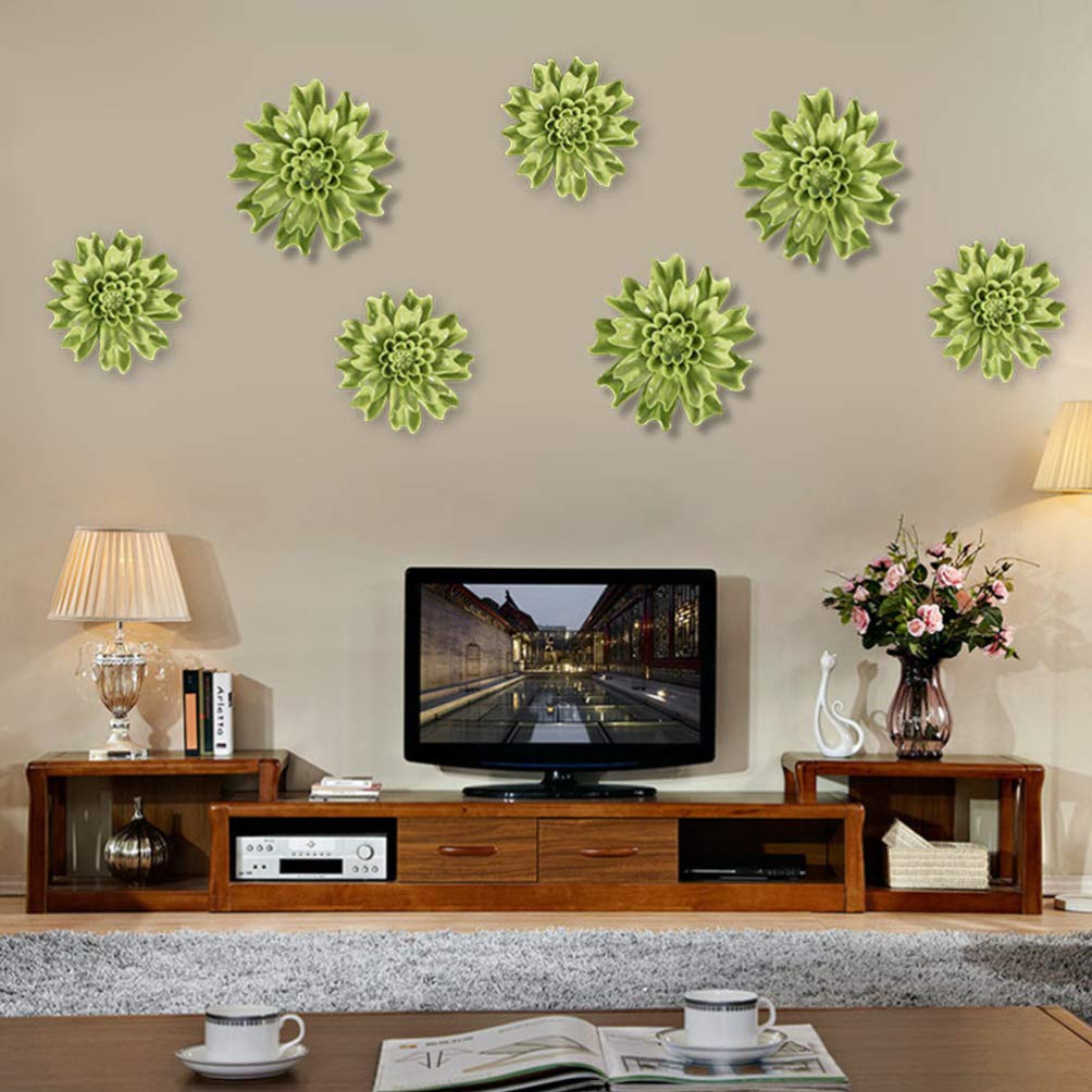 DOITOOL 3D Ceramic Flower Wall Decor - Handcrafted 3D Ceramic Floral Hanging Ornament for Home & Office Decoration | Perfect for Living Room, Bedroom, Kitchen, and Entryway Wall Decor