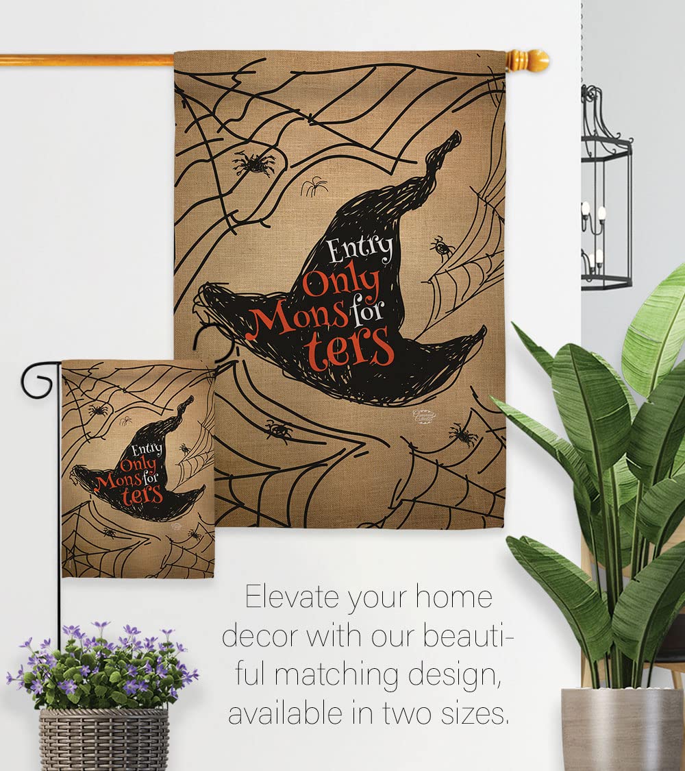 Halloween House Flag 28x40 - Monster Decor for Fall & Outdoor
