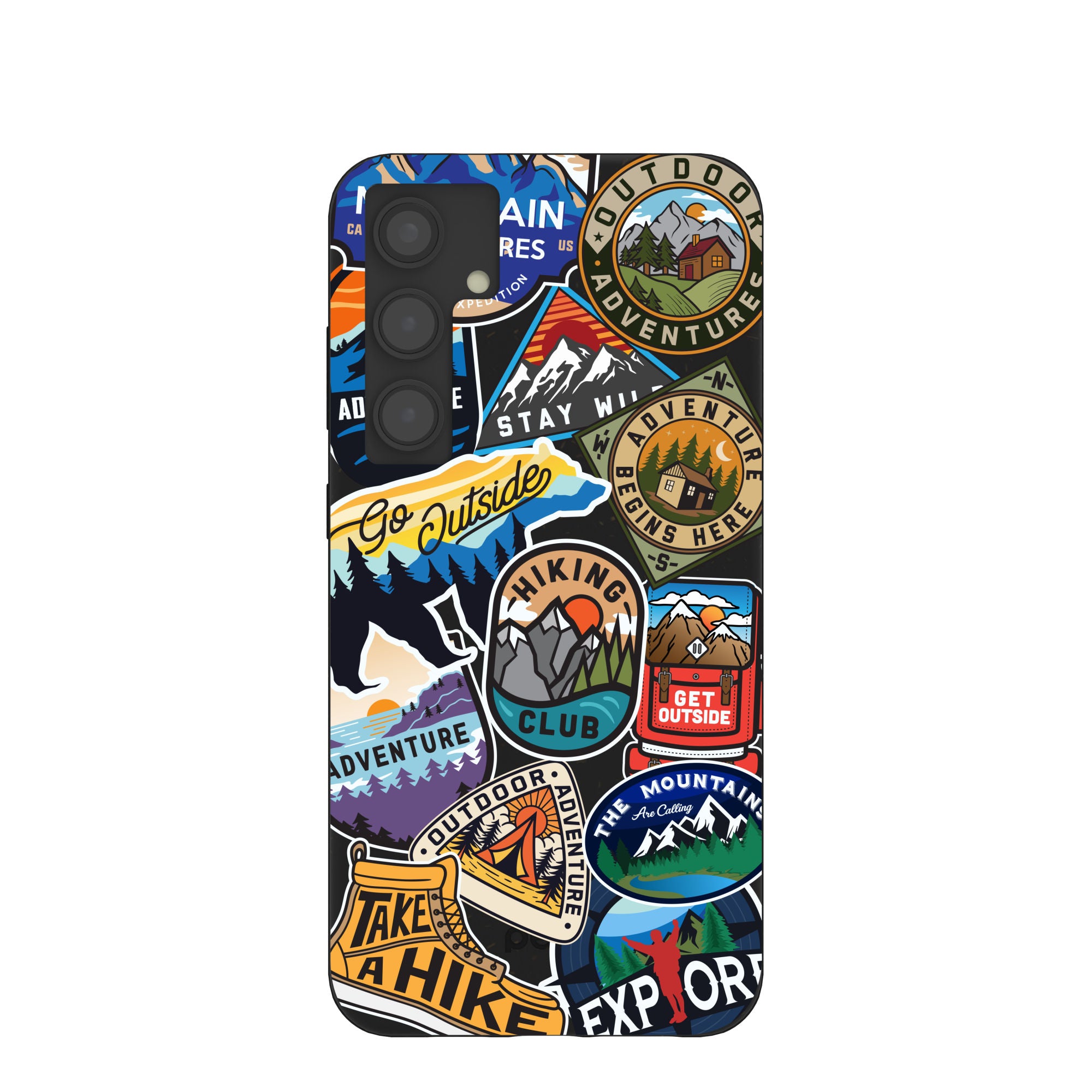 Samsung Galaxy S24 Plus Case with Black Trail Stickers - Durable Protective Cover for Everyday Use & Outdoor Adventures