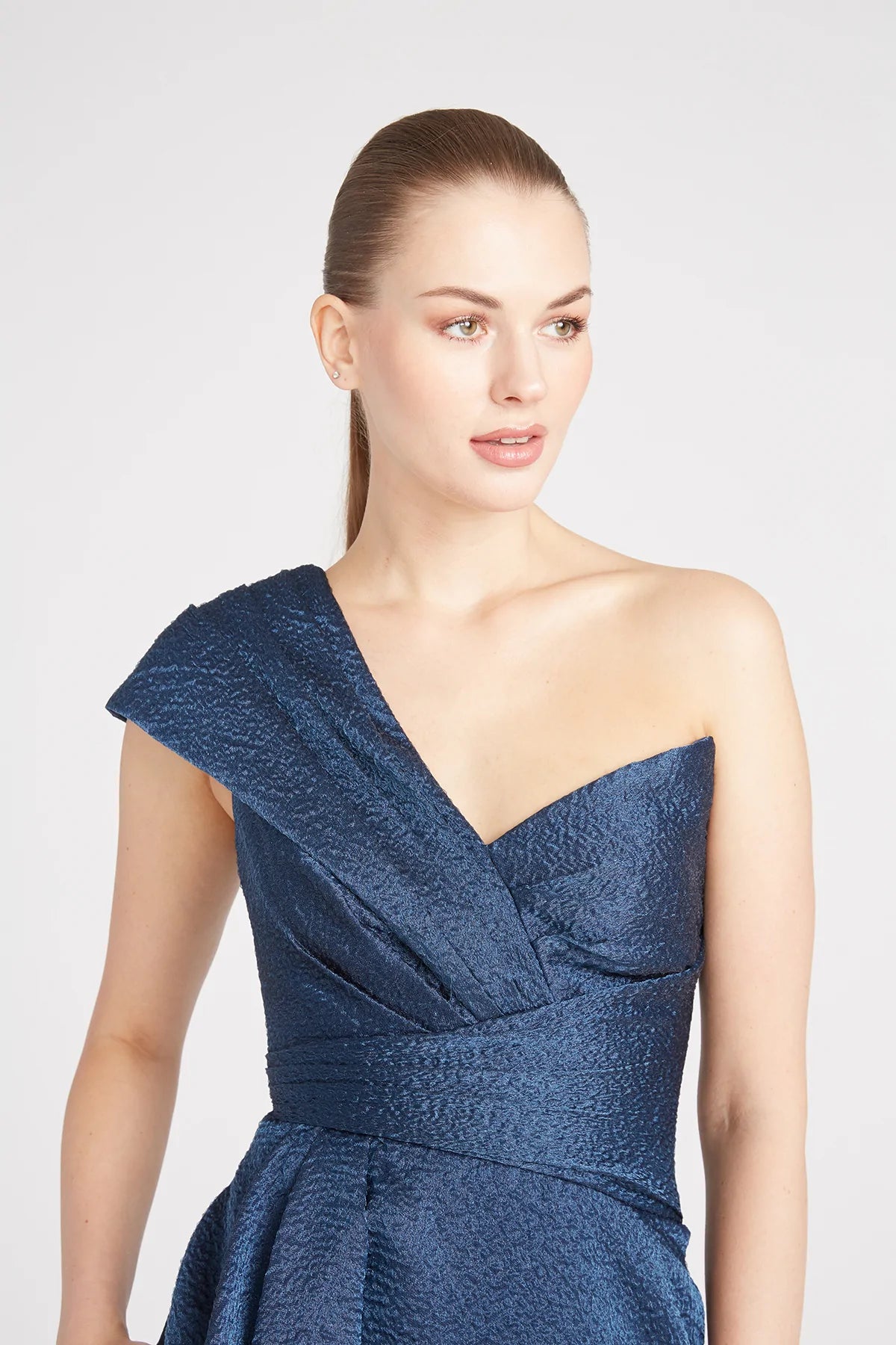 Edith High Low A Line Gown - Elegant Navy Blue Formal Dress for Women | Perfect for Weddings, Prom & Evening Parties