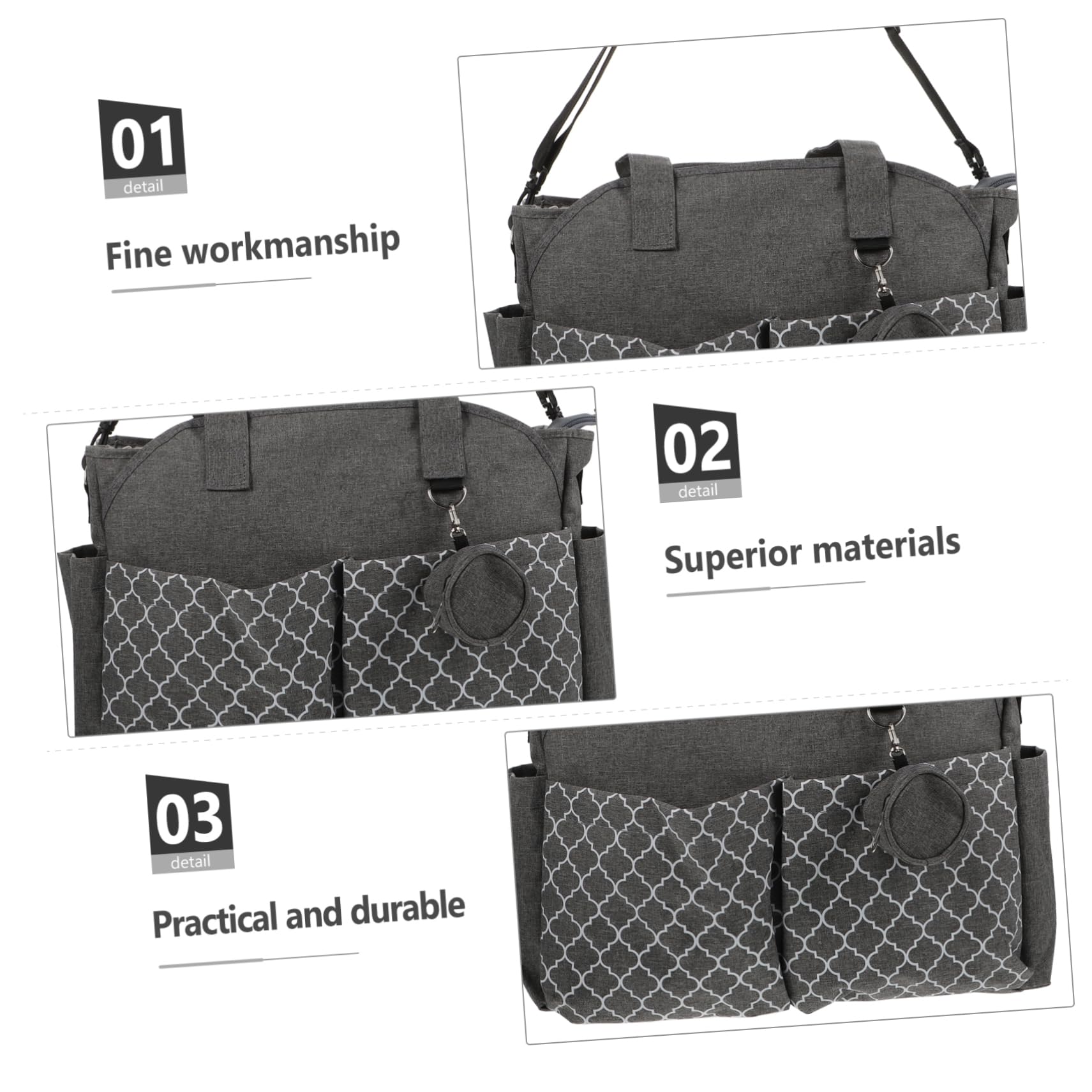 Vaguelly 2-Pack Waterproof Diaper Bag for Moms - Large Tote Shoulder Bag with Changing Pad - Durable Polyester Baby Nappy Bag for Travel, Daycare & Outings