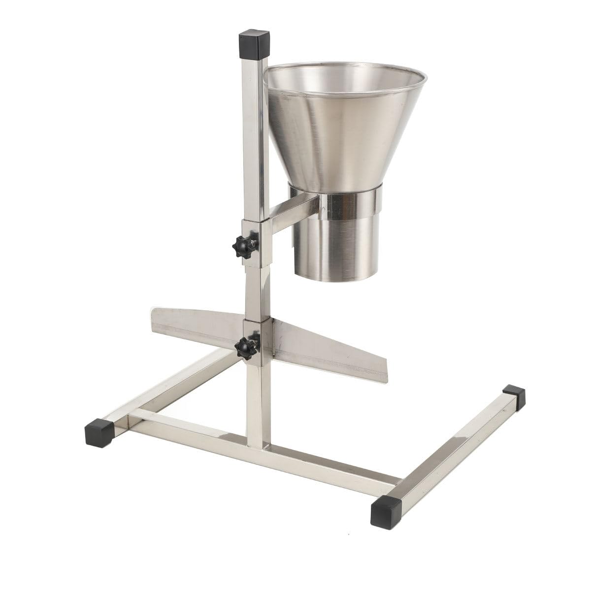 4in Stainless Steel Food Grade Feeding Hopper with Support Stand - Manual Filling Packaging Funnel for Powder, Paste & Liquid Granules | Durable Kitchen & Commercial Use for Baking, Candy Making & Bulk Food Packaging